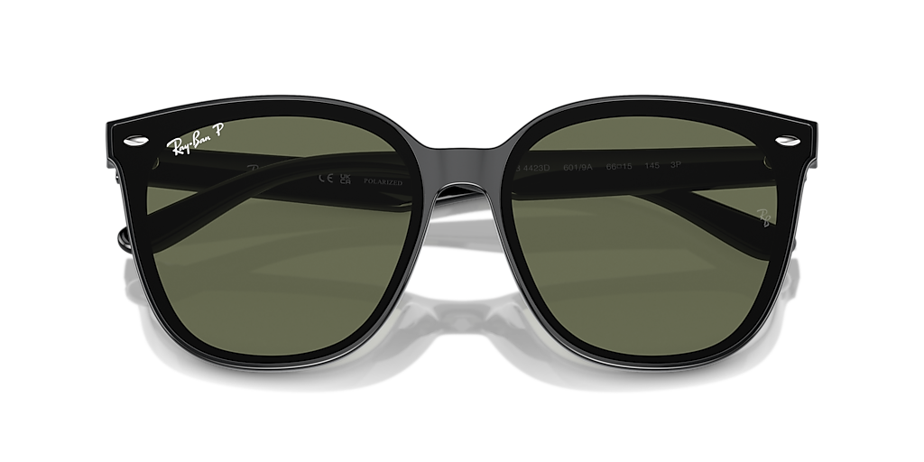 Ray-Ban RB4423D XL (66 - 15) with Green lenses and Black frame