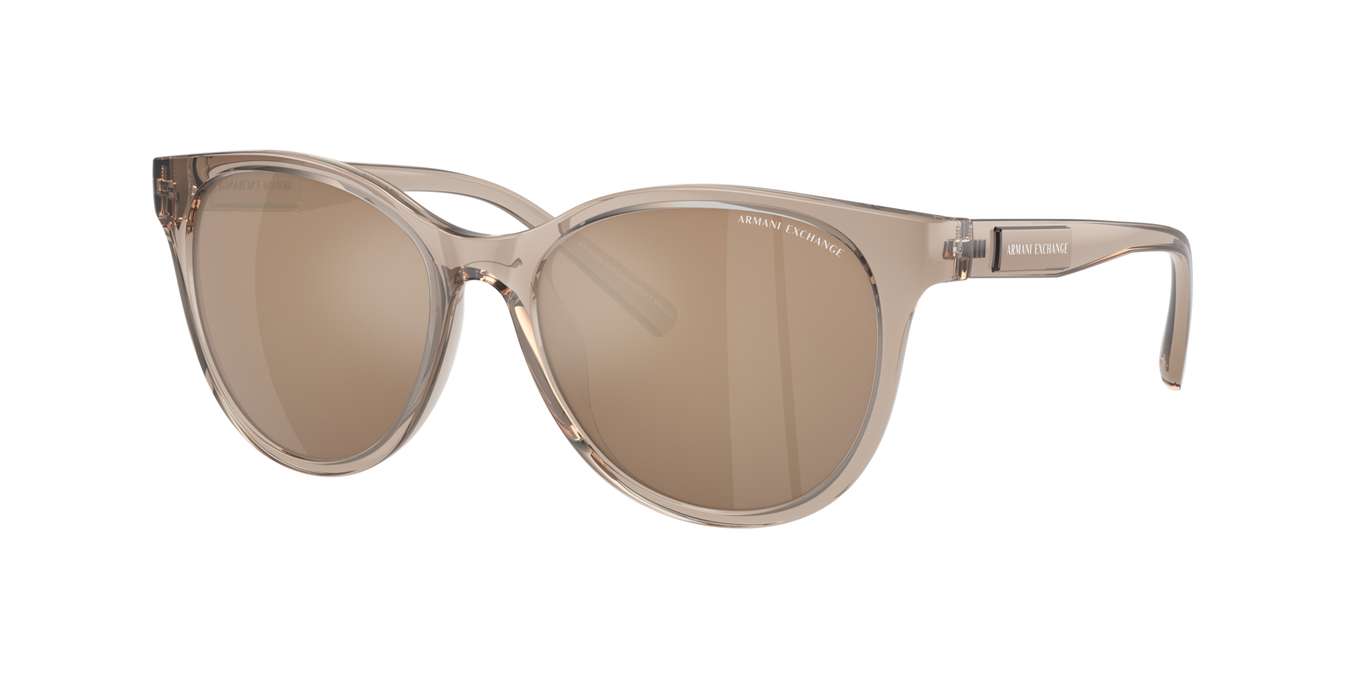 Armani Exchange Femme Sunglass AX4144SU - Couleur du Monture Marron transparent brillant Couleur de Lentille Marron effet miroir Or 84 €