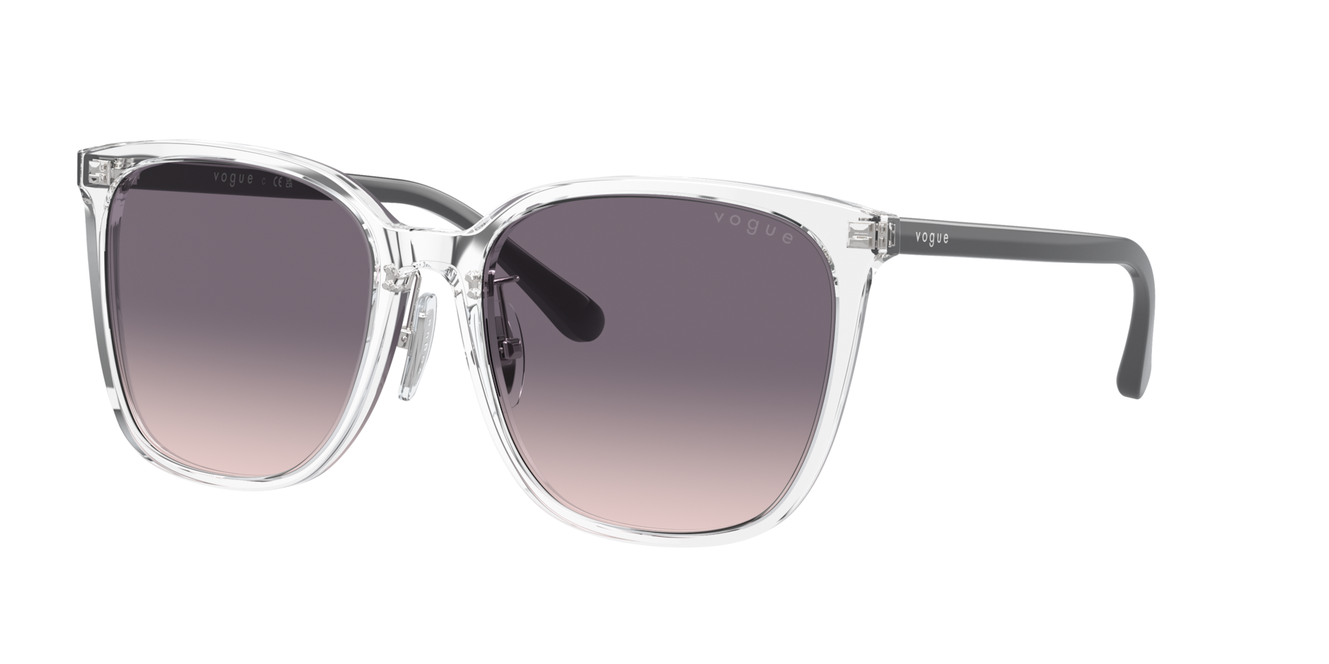 Vogue Eyewear Women's Pink Vo5537sd W74536 Woman Sunglasses Acetate Transparent Squared Normal Shaded - Image 2
