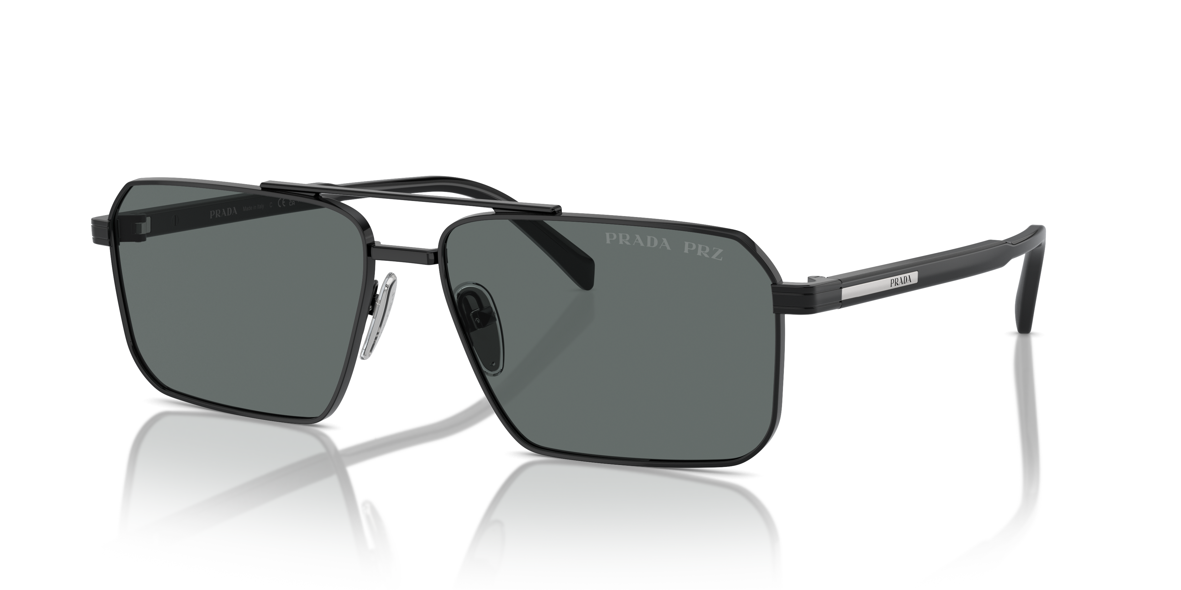 Prada PR A57S XL (61 - 15) com Lentes Cinza e Armação Preto