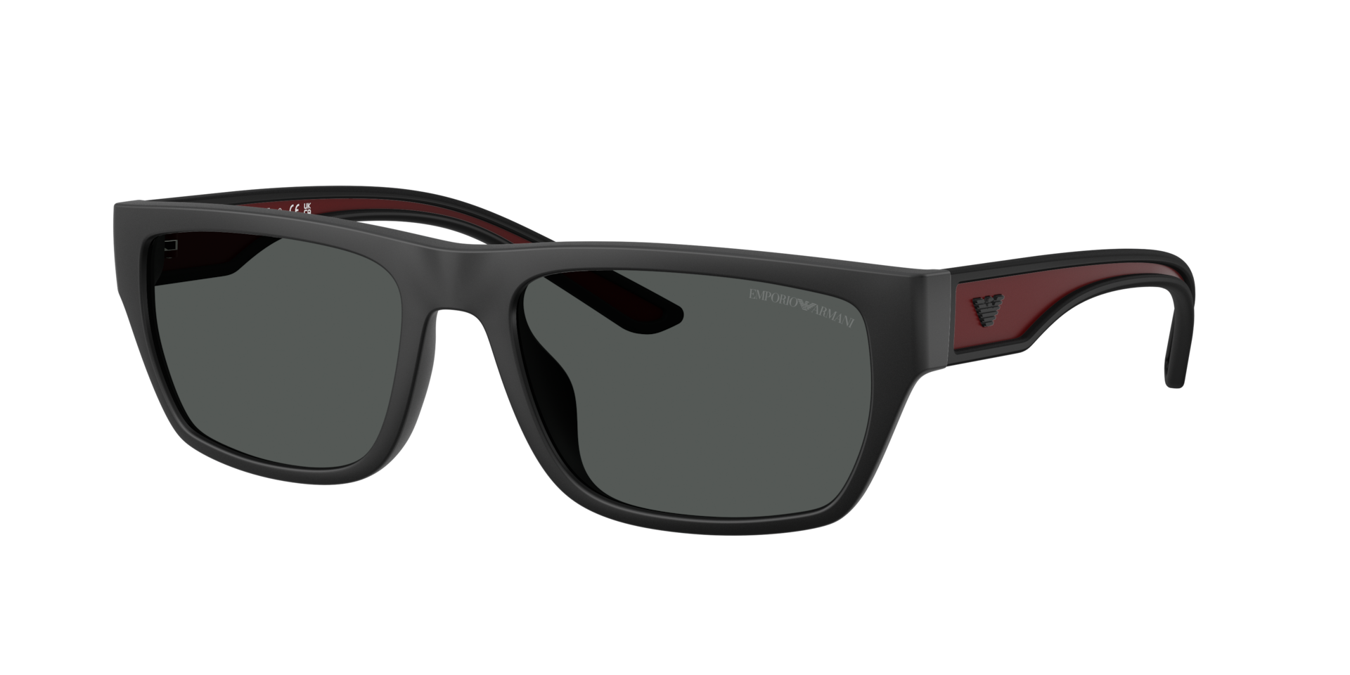 Emporio Armani Hombre Gris Oscuro Sunglass Ea4267u - Color Del Marco: Negro Mate Engomado, Color De La Lente: