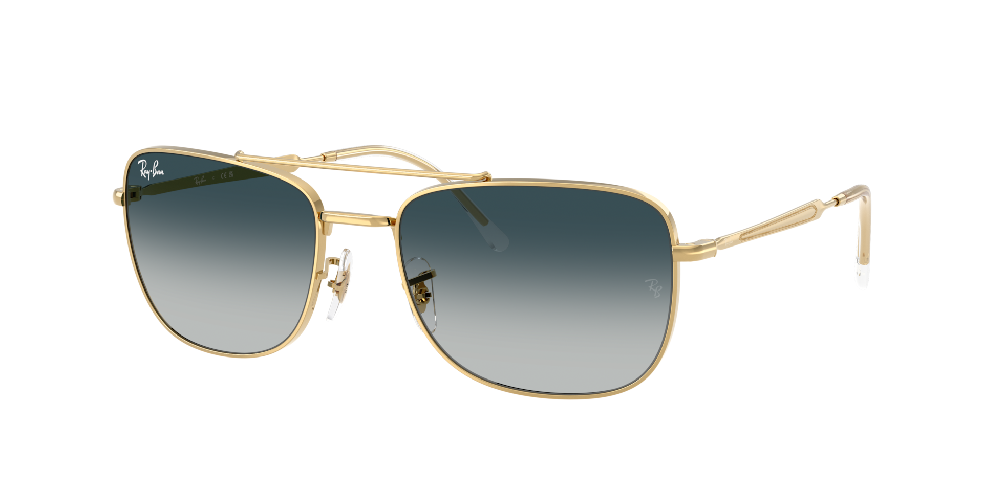 Ray-Ban Unisex Sunglass RB3755 -  Frame color: Arista Gold, Lens color: Grey Gradient Blu