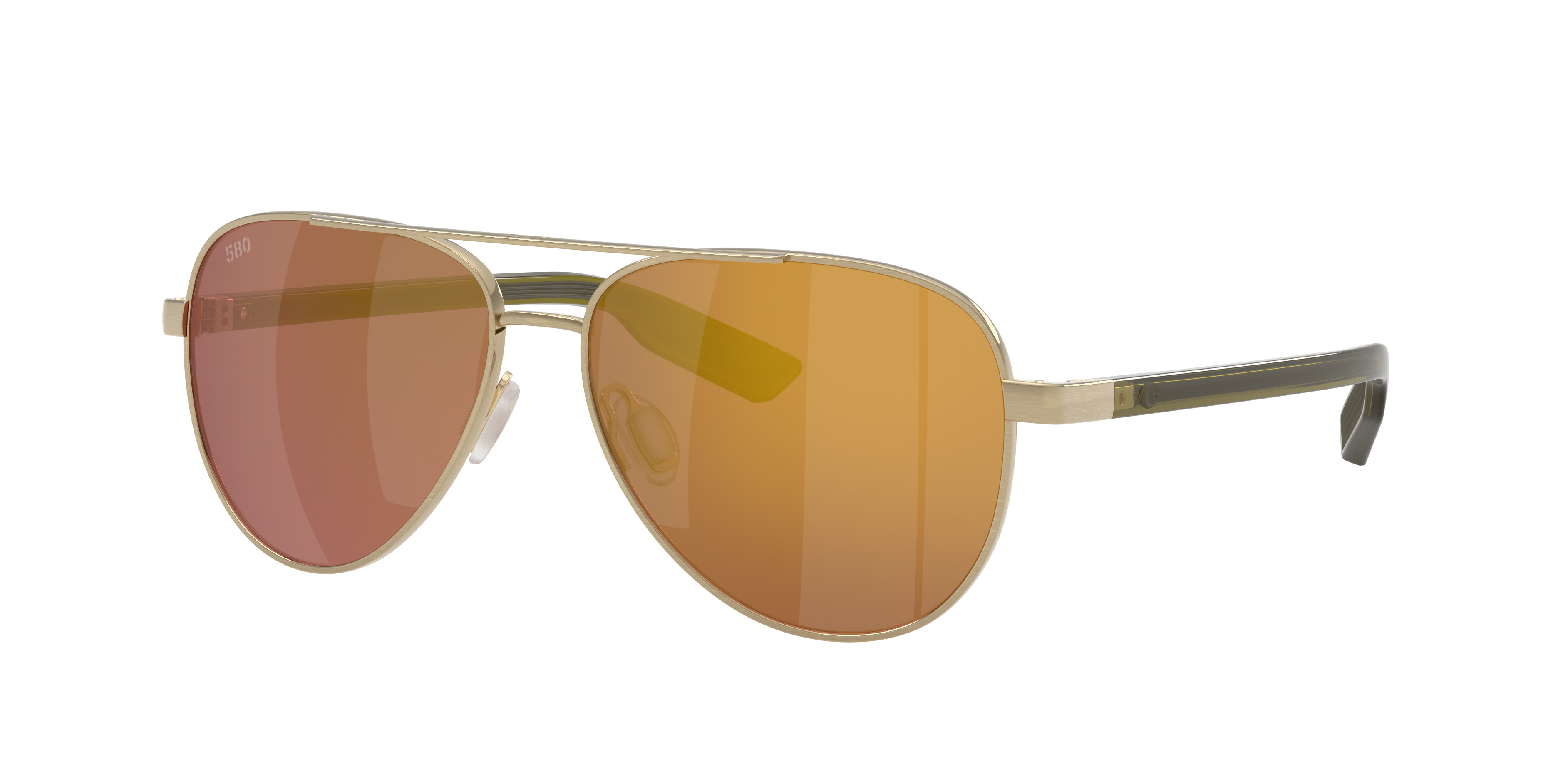Costa Unisex Sunglass Peli -  Frame color: Brushed Gold, Lens color: Gold Mirror