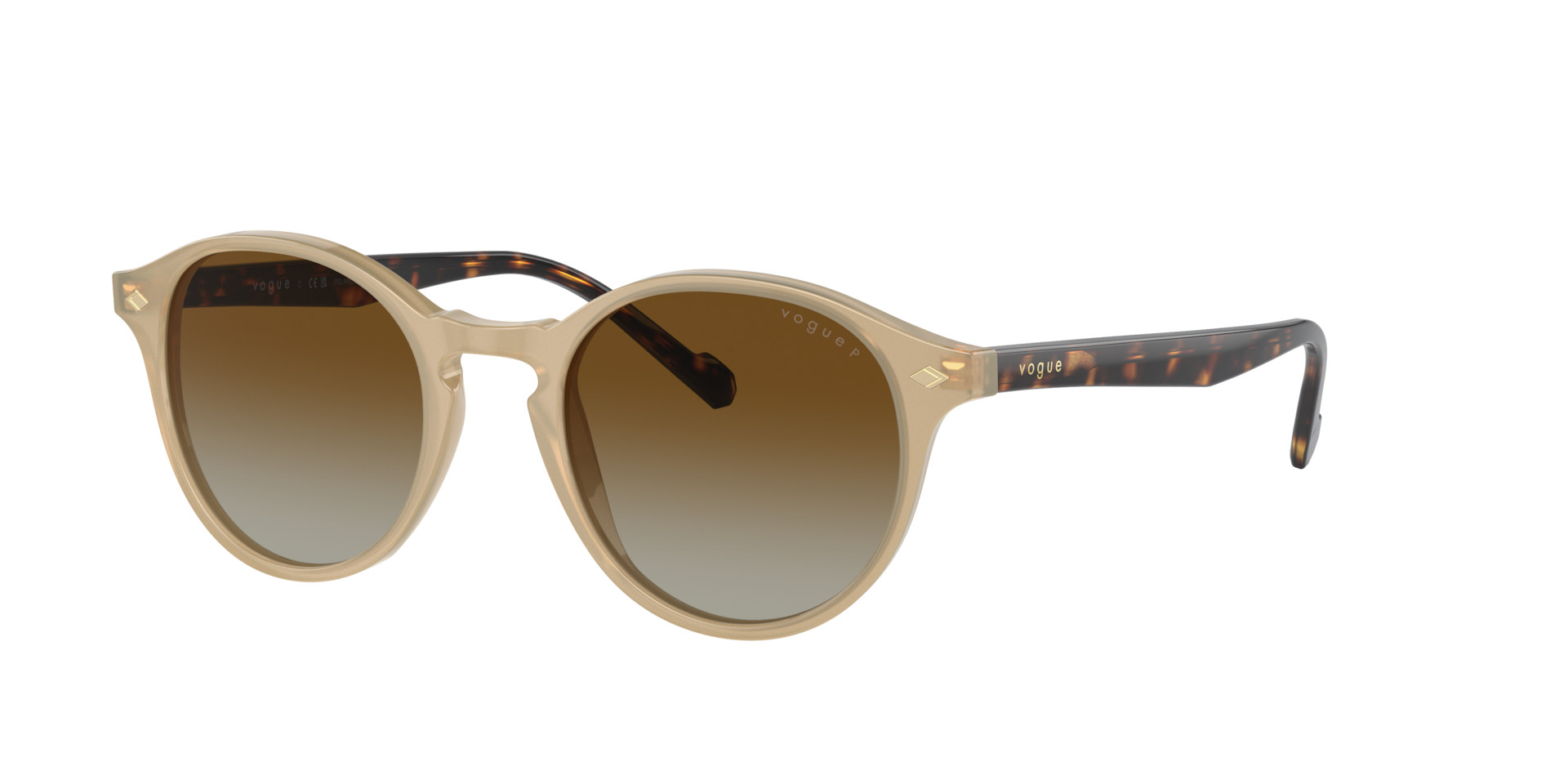 Vogue Eyewear Mann Sunglass VO5327S - Rahmenfarbe: Opal Beige, Linsenfarbe: Polarized Braun Verlaufstönung