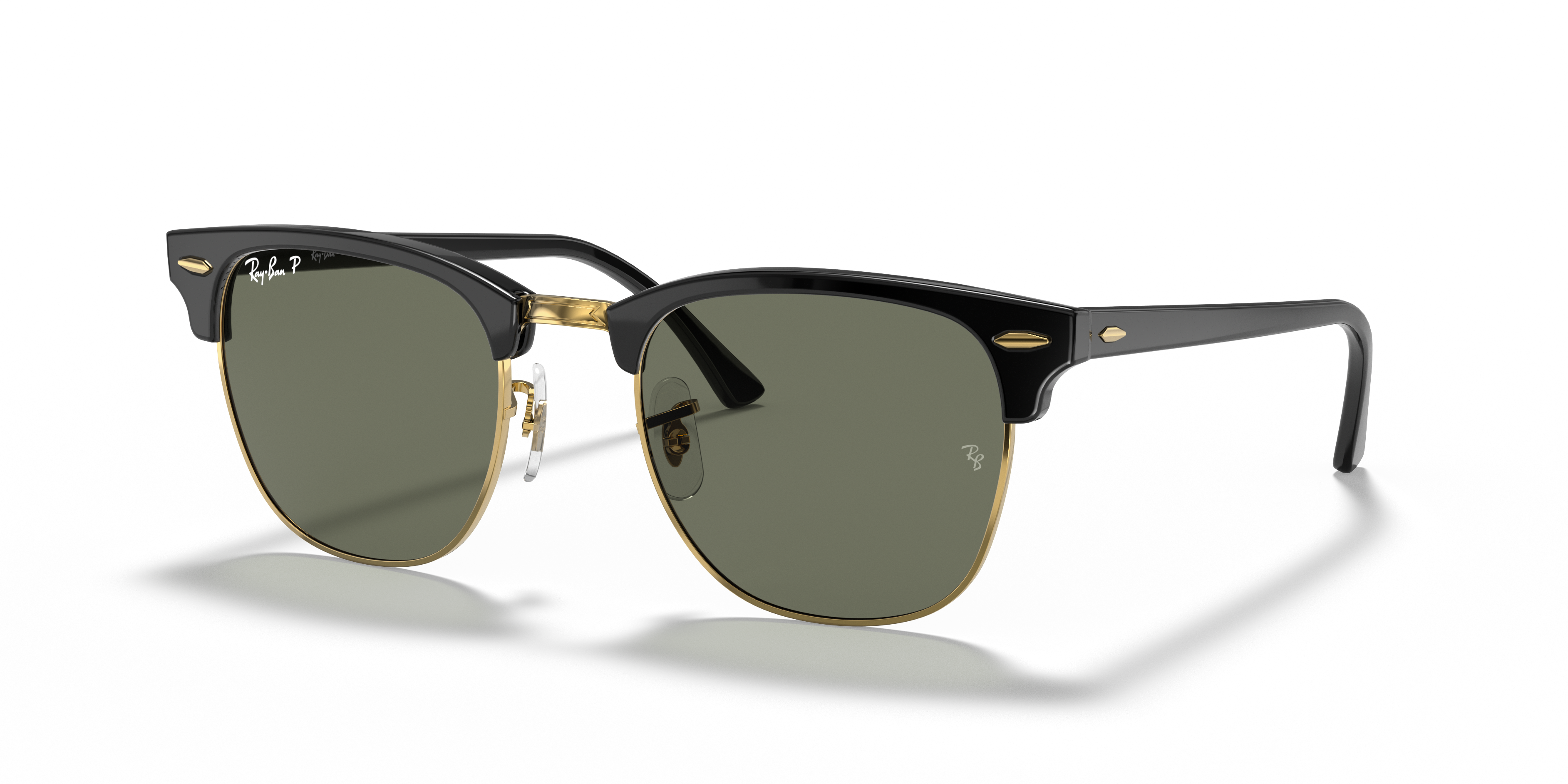Ray-Ban Clubmaster Classic XL (55 - 19) with Green lenses and