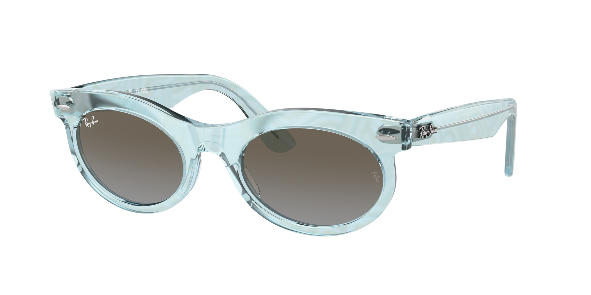 Ray-Ban Unisex Sunglass Wayfarer Oval Change -  Framekleur: Photo golven azuur, Lenskleur: Blauw Bruin