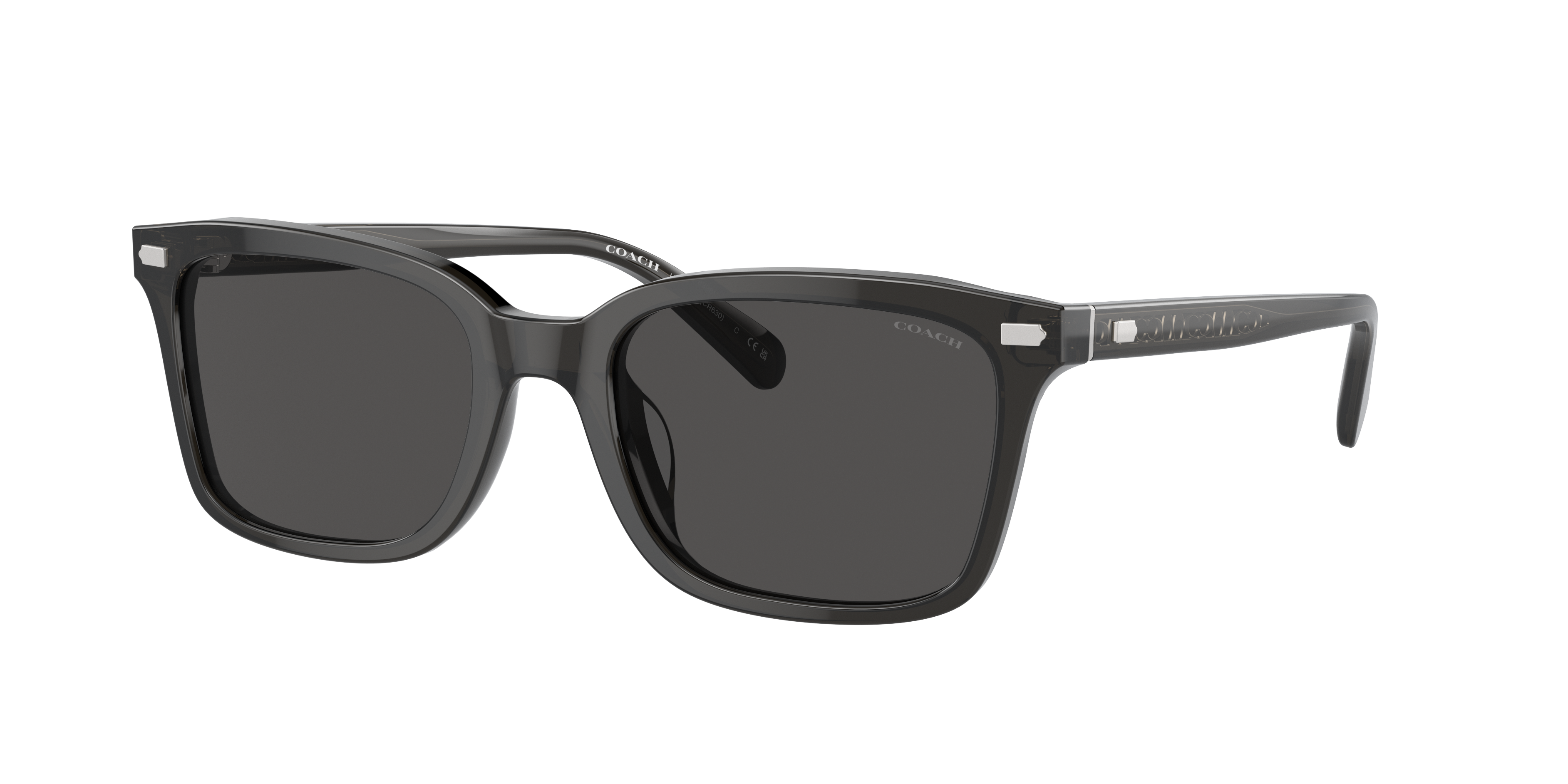 Coach Man Sunglass CR630 -  Frame color: Transparent Dark Grey, Lens color: Grey Solid