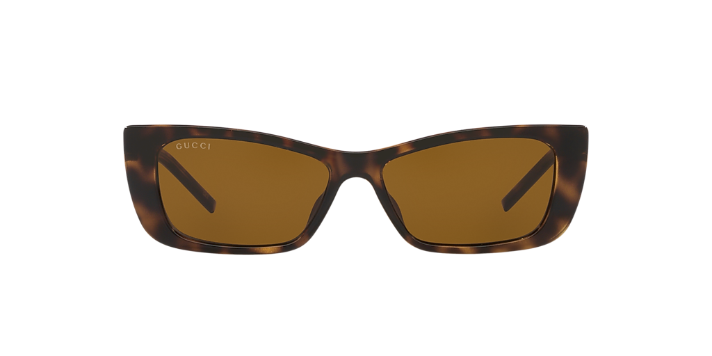 Gucci GG1681S XS (53 - 14) com Lentes Marrom e Armação Tartaruga
