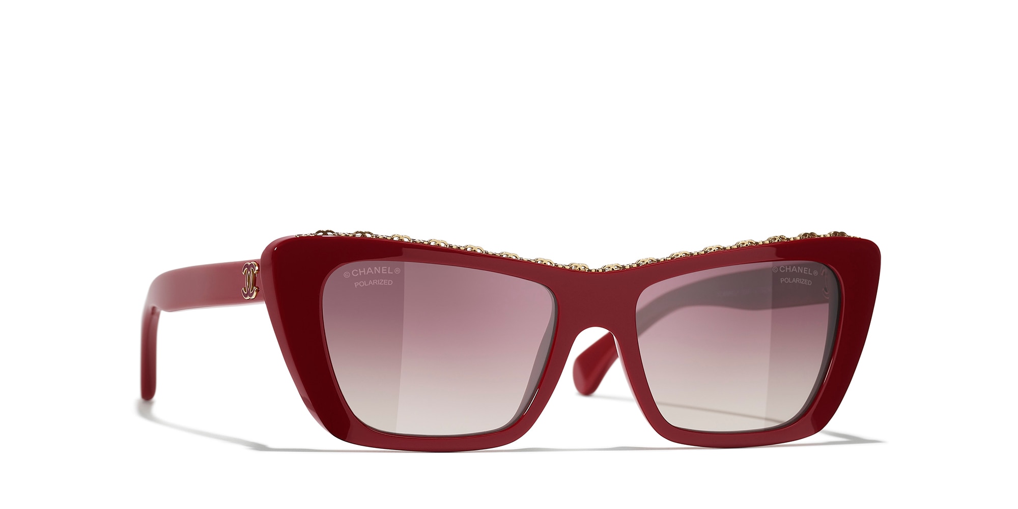 Chanel Woman Sunglass Butterfly Sunglasses CH5540 -  Frame color: Bordeaux, Lens color: Bordeaux