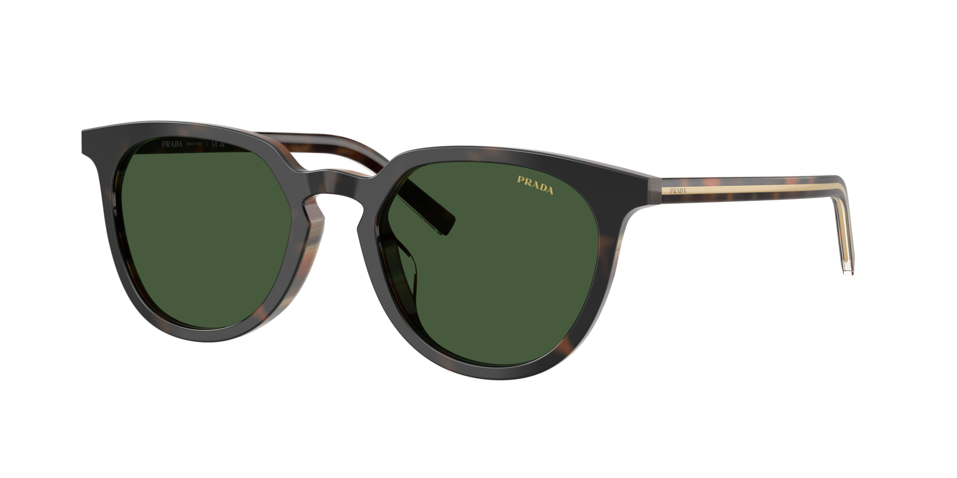 Prada Mann Sunglass PR D15SD - Rahmenfarbe: Kirsch Schildpatt/Tabakfarben Horn, Linsenfarbe: Grün