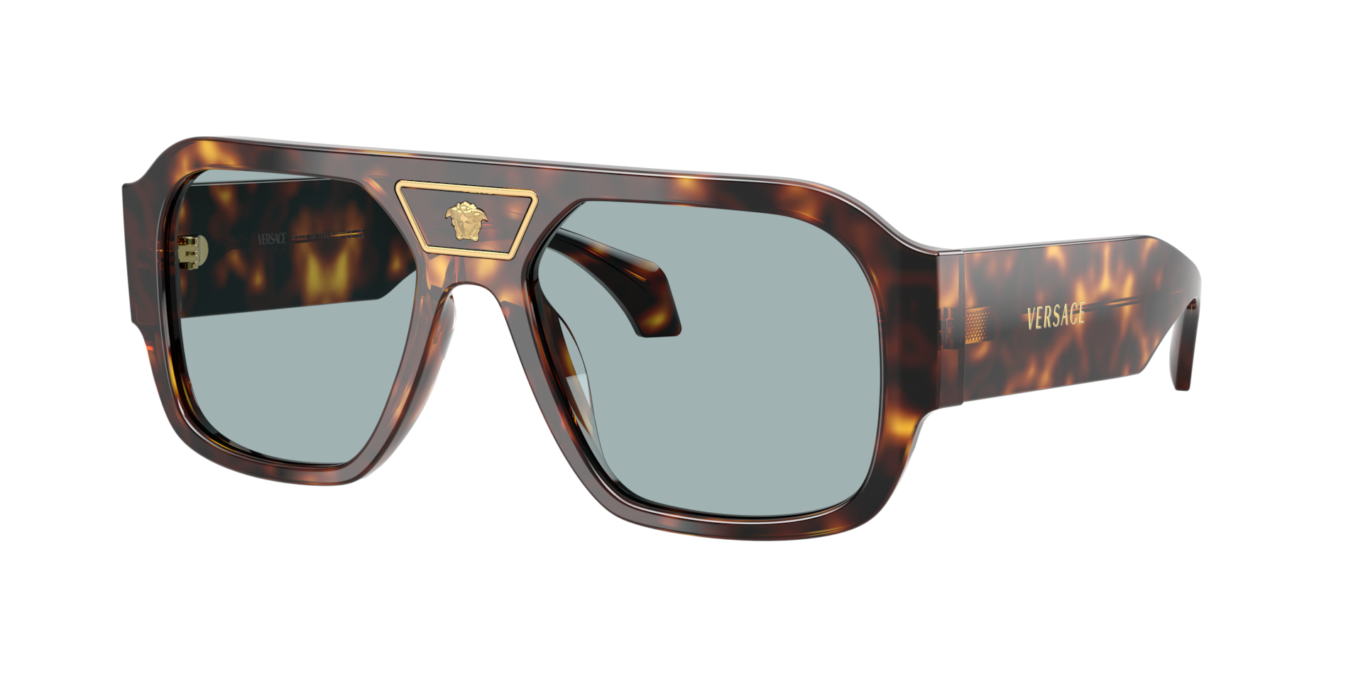 Versace Man Sunglass VE4508U -  Frame color: Havana, Lens color: Blue