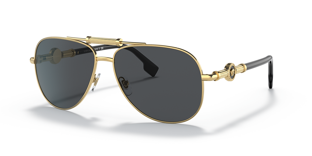 Versace VE2236 XL (59 - 14) with Grey lenses and Gold frame