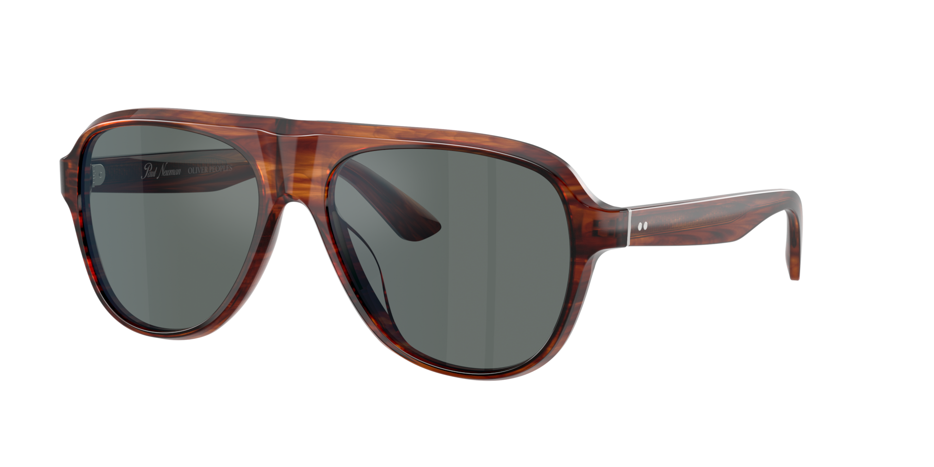Oliver Peoples Man Sunglass Paul Newman Sun -  Frame color: Dark Amber Smoke, Lens color: Regal Blue