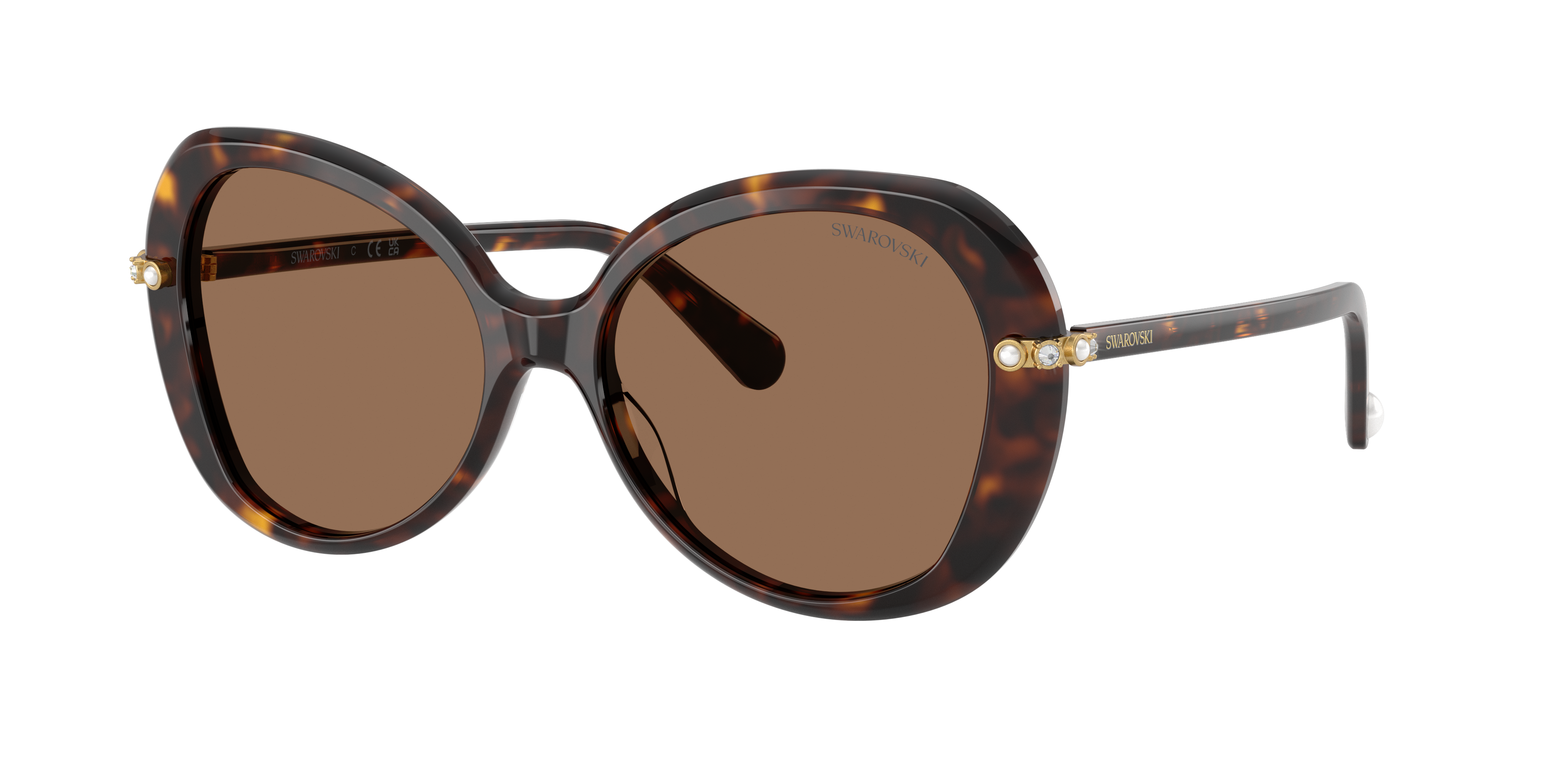 Swarovski Damen Dunkelbraun Frau Sunglass Sk6059 - Rahmenfarbe: Havana, Linsenfarbe: