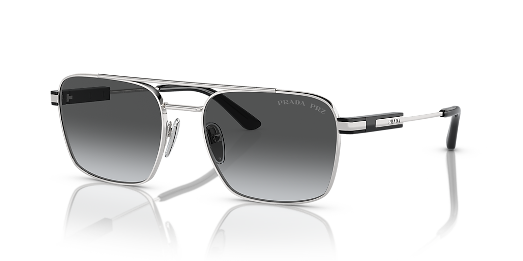 Prada PR 67ZS L (56 - 18) with Grey lenses and Silver frame