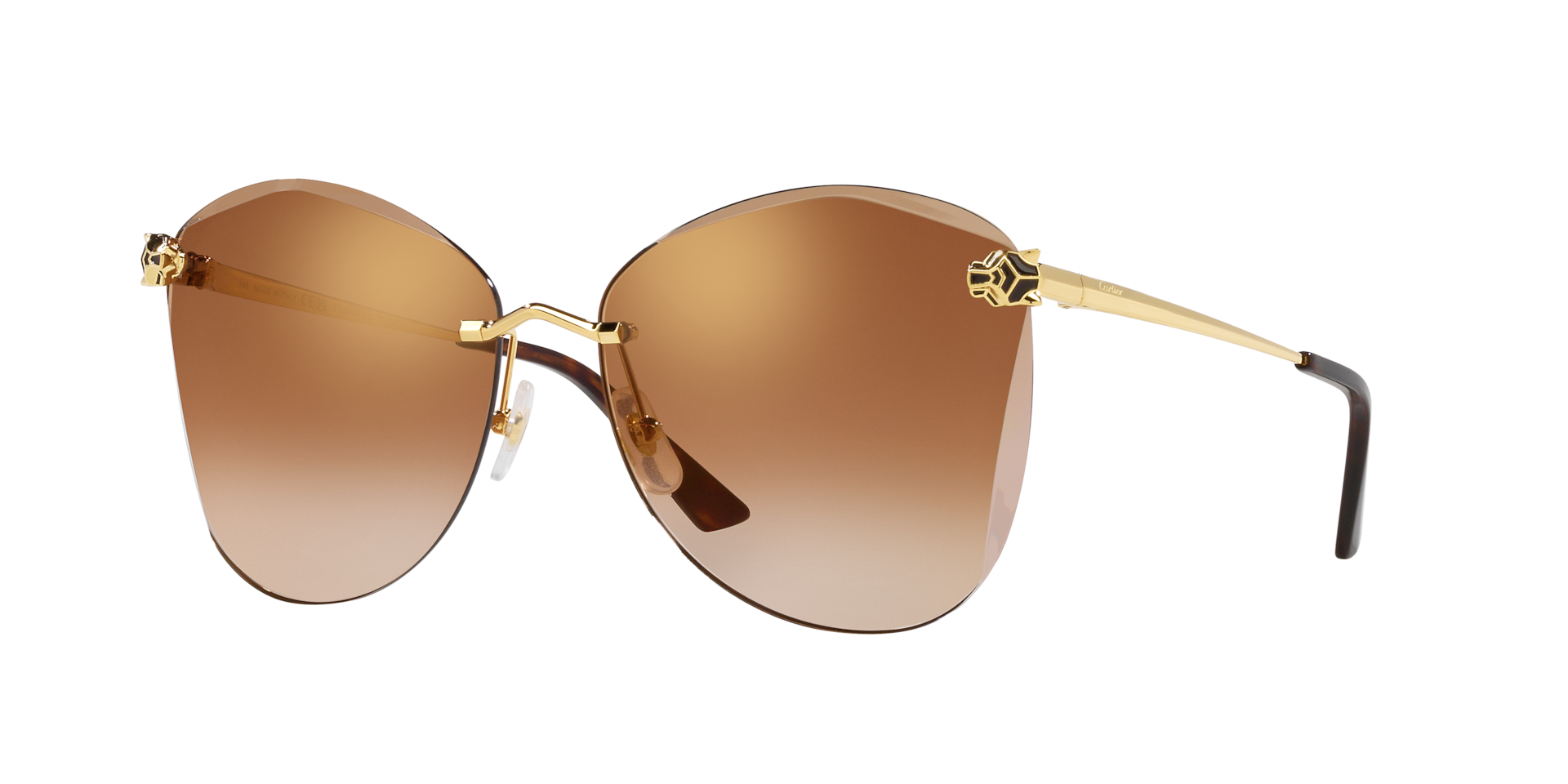 Cartier Femme Sunglass CT0398S-002 - Couleur du Monture: Or, Couleur de Lentille: Brun