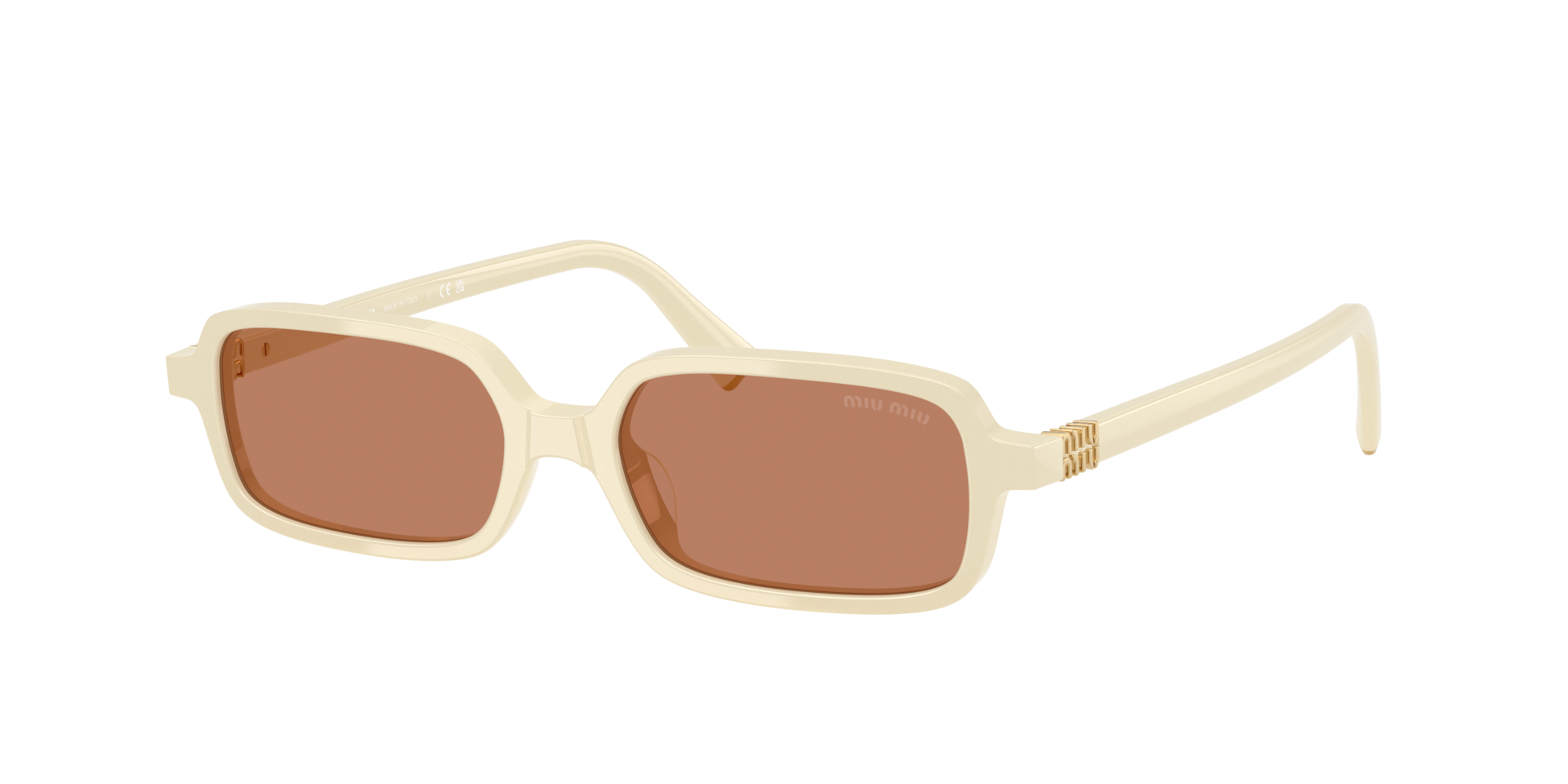 Miu Miu Femme Sunglass MU 11ZS - Couleur du Monture Blanc-lait Couleur de Lentille Brun 245 €