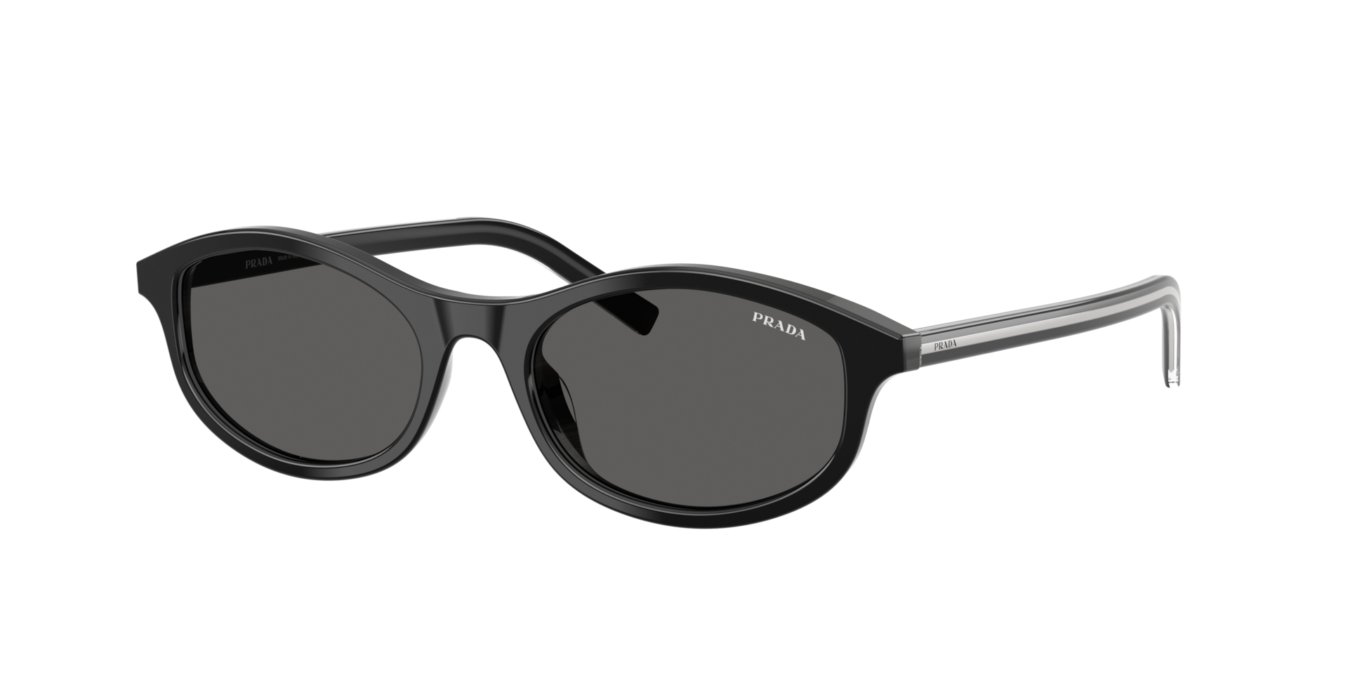 Prada Woman Sunglass PR D17S - Frame color: Black/basalt Horn, Lens color: Dark Grey