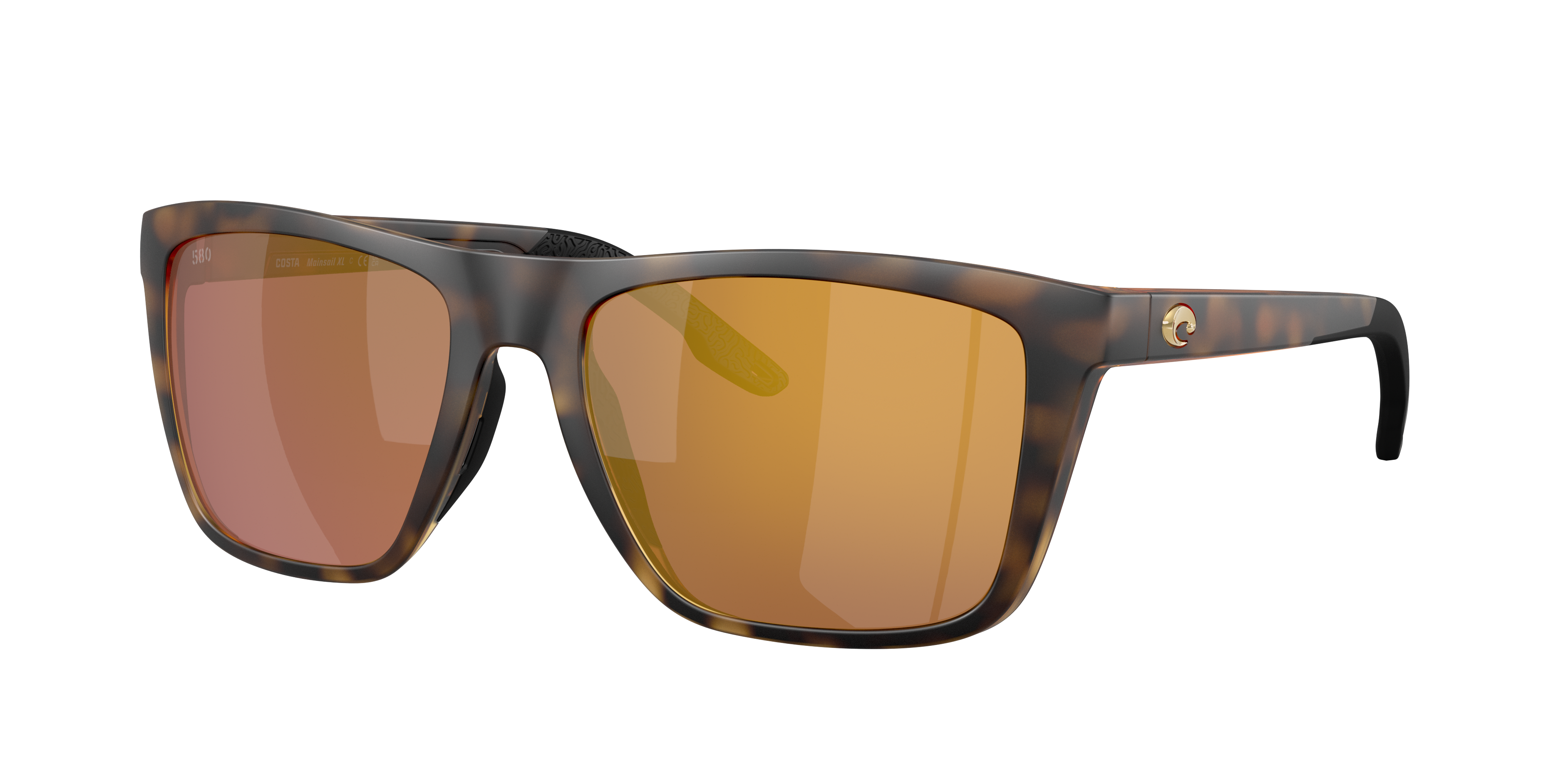 Costa Man Sunglass Mainsail XL -  Frame color: Matte Tortoise, Lens color: Gold Mirror