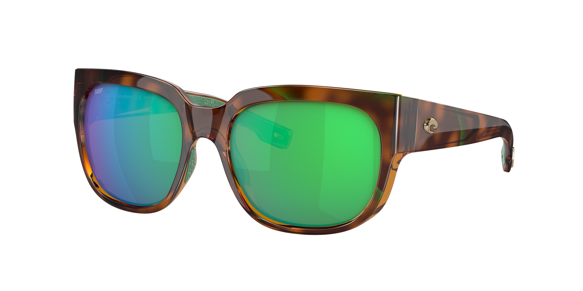 Costa Femme Sunglass Waterwoman - Couleur du Monture caille de tortue Vert palmier brillant Couleur de Lentille Effet miroir Vert 109 €