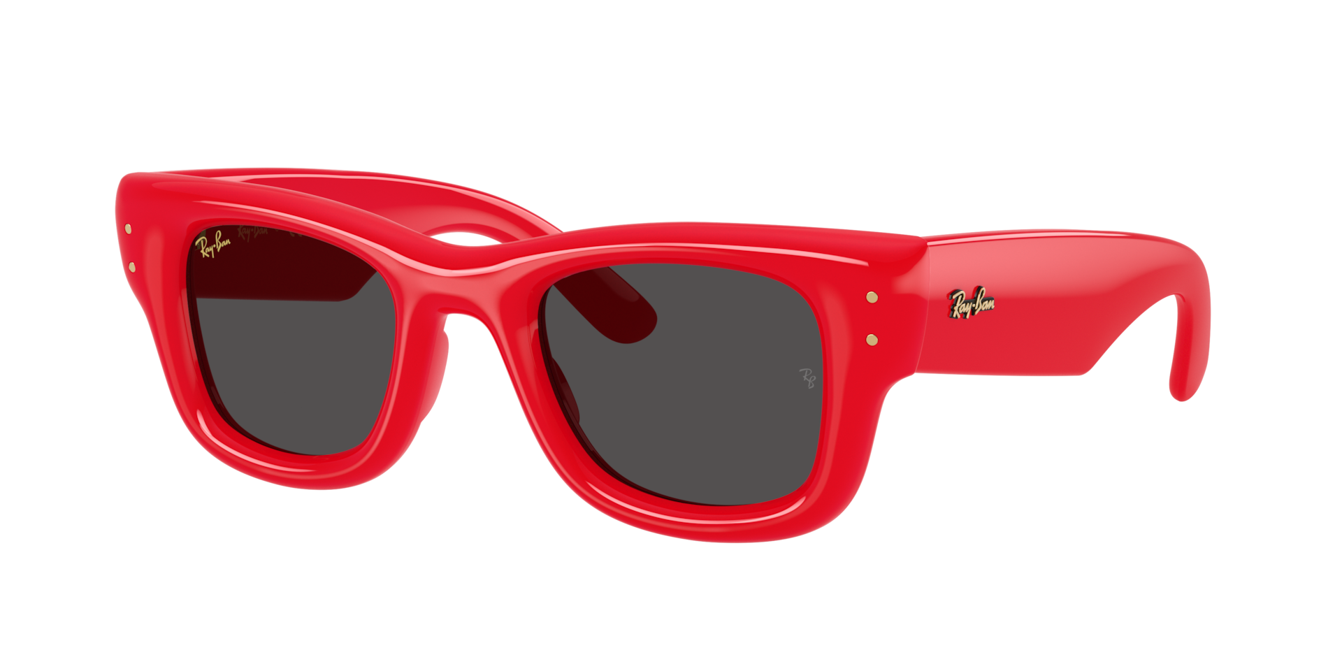Ray-Ban Unisex Sunglass Wayfarer Puffer -  Frame color: Red, Lens color: Ultra Black