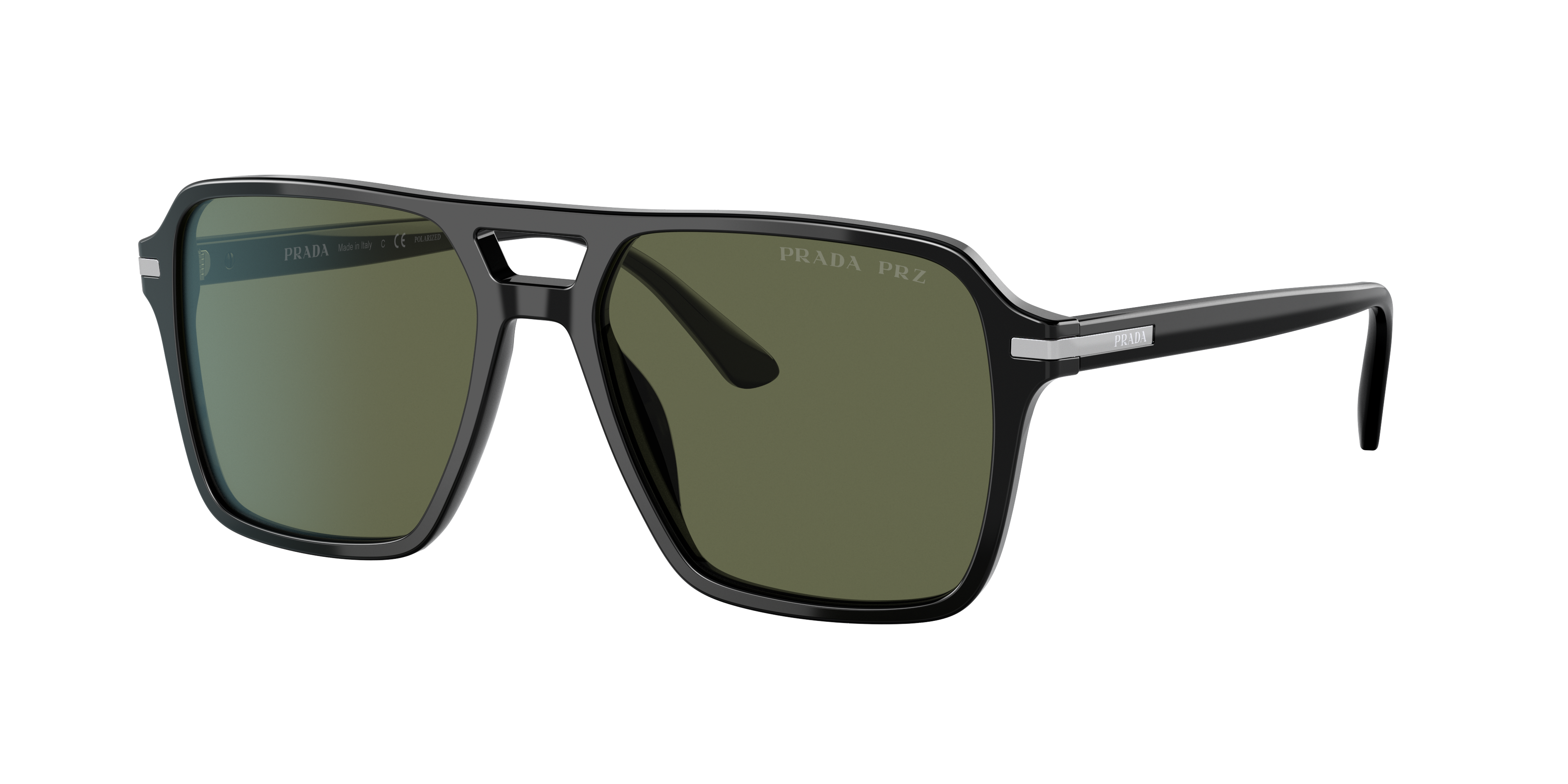 Prada PR 20YS M (55 - 17) with Green lenses and Black frame