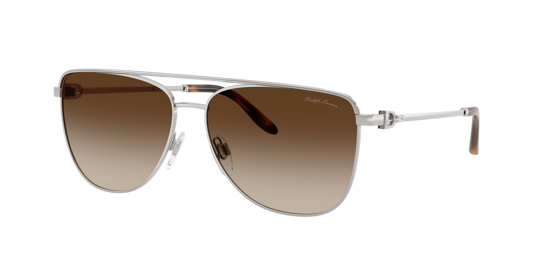 Ralph Lauren Femme Sunglass RL7096 - Couleur du Monture: Argent brillant, Couleur de Lentille: Dégradé Marron