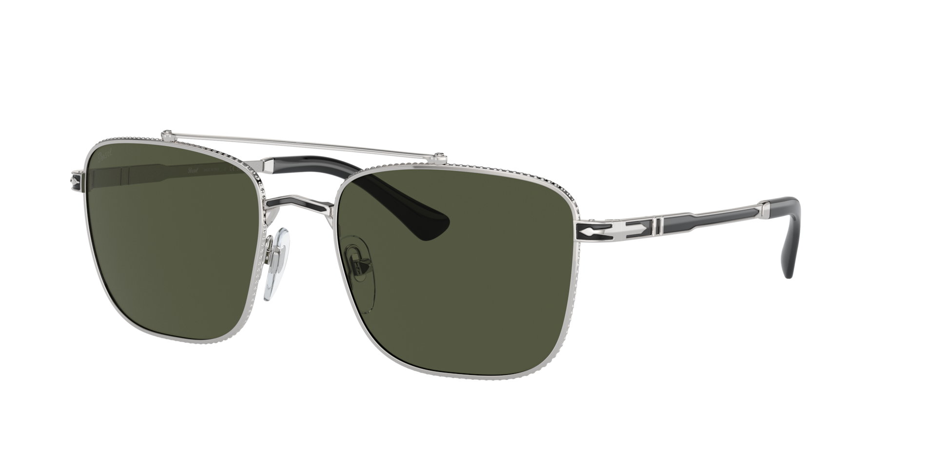 Persol Homme Sunglass PO2487S - Couleur du Monture ArgentNoir Couleur de Lentille Vert 110 €
