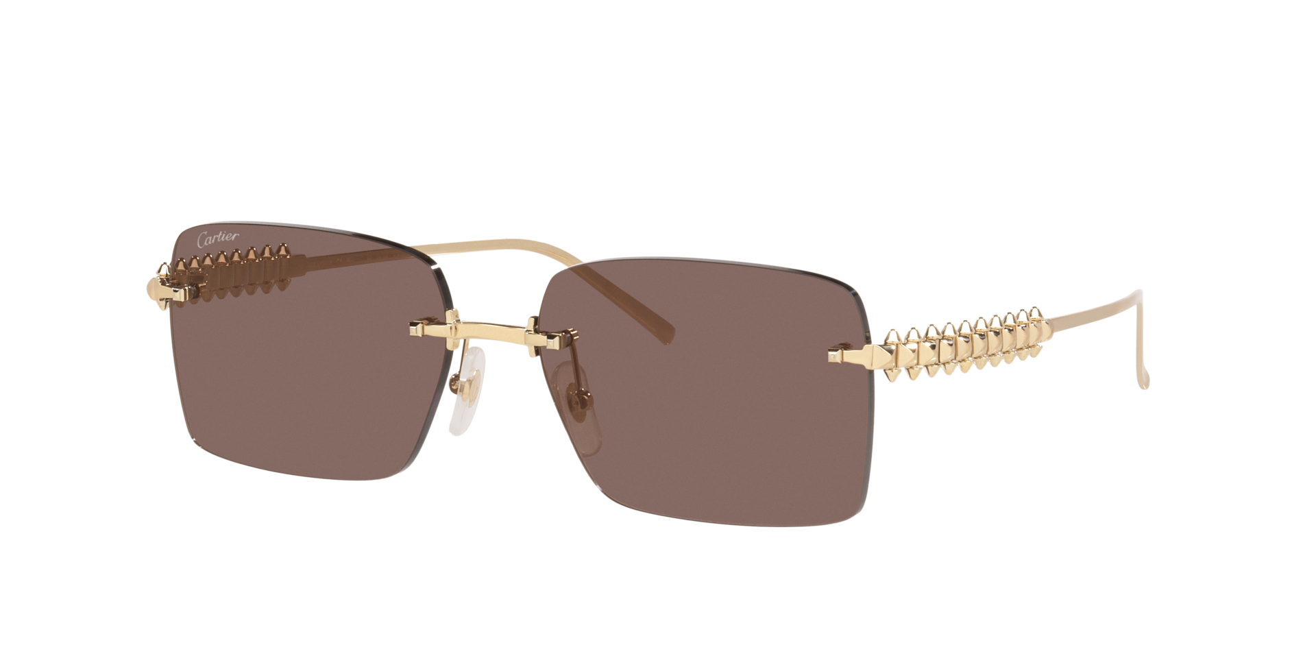 Cartier Femme Sunglass CT0545S - Couleur du Monture: Or, Couleur de Lentille: Rose