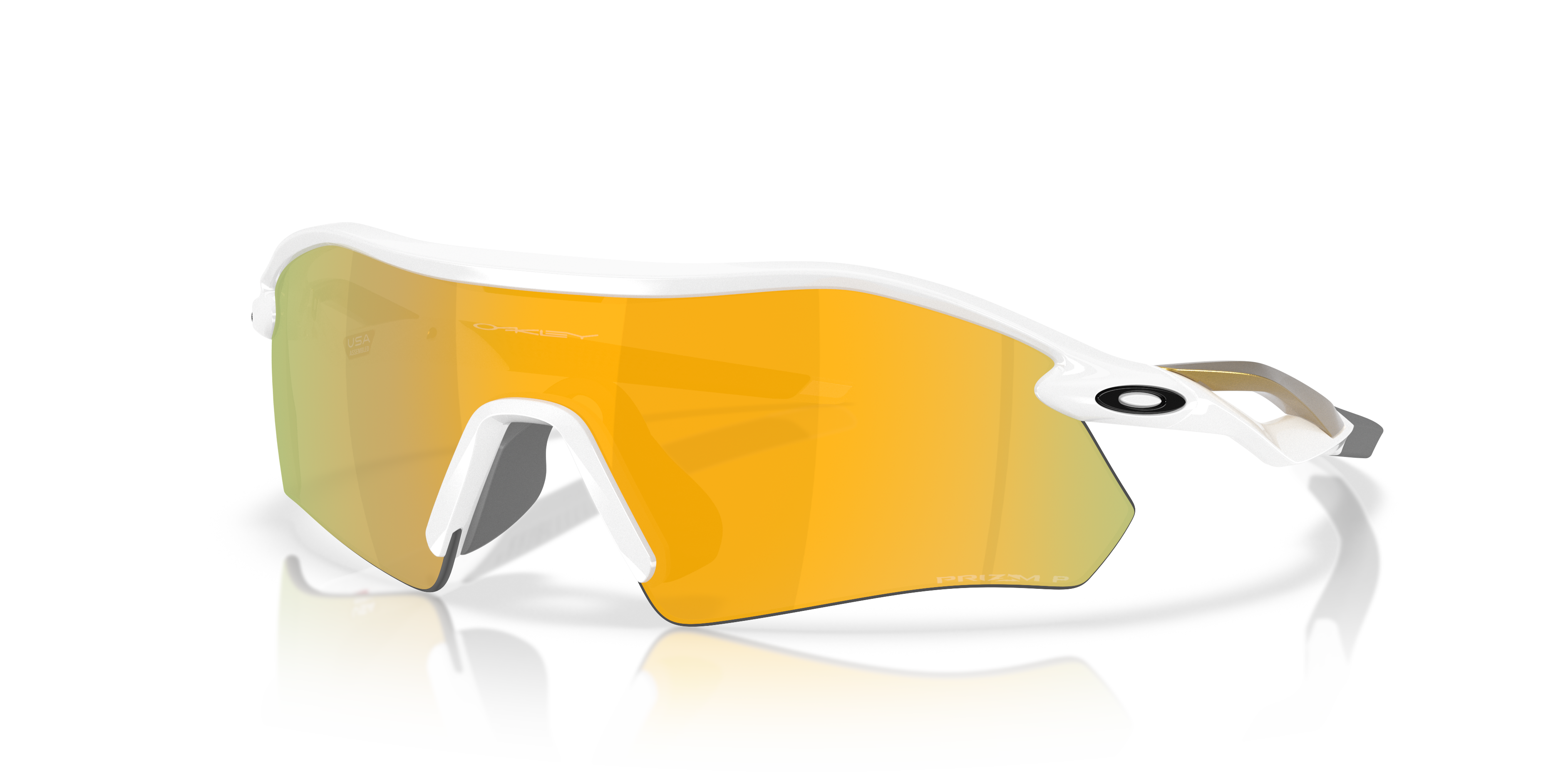 Oakley スポーツ用サングラス ホワイト/ブラック/ゴールド Oakley Radar® Plate​ L (36 - 136) with Gold lenses and White frame