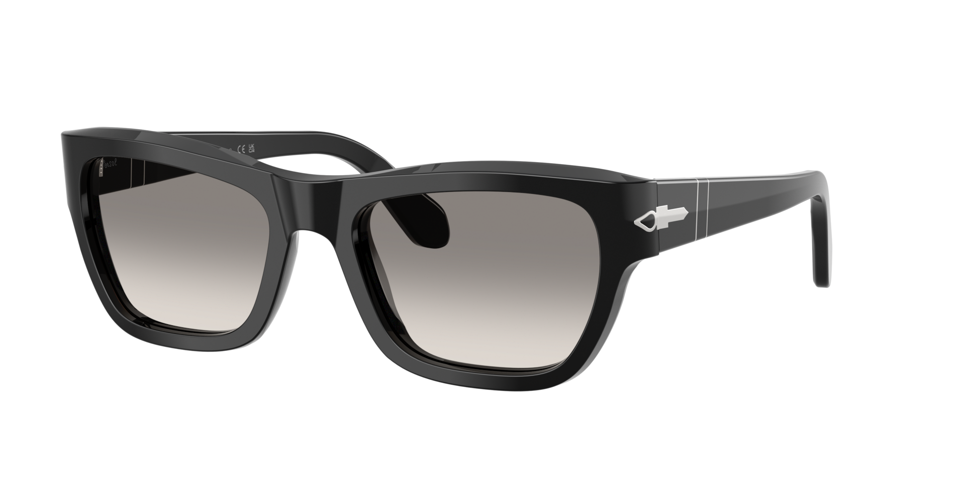 Persol Unisex Sunglass PO0091S -  Frame color: Black, Lens color: Clear Gradient Grey