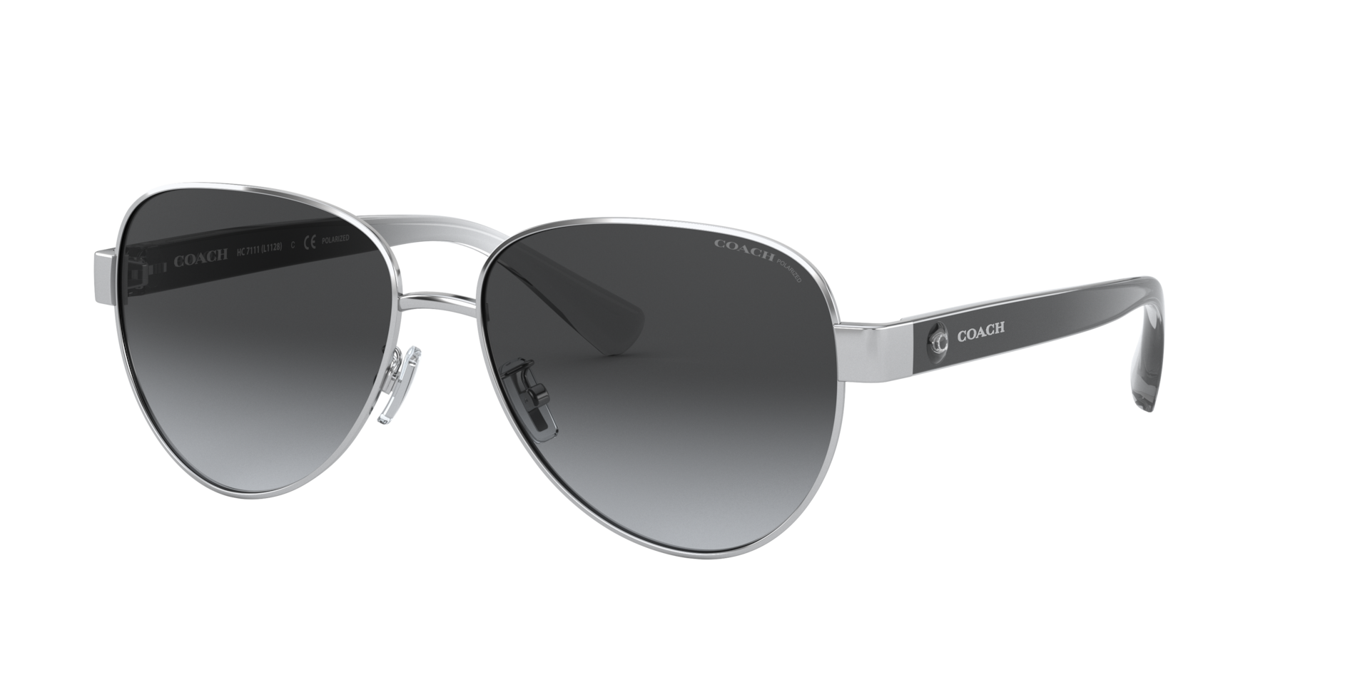 Coach L1128 L (57 - 15) with Grey lenses and Silver frame