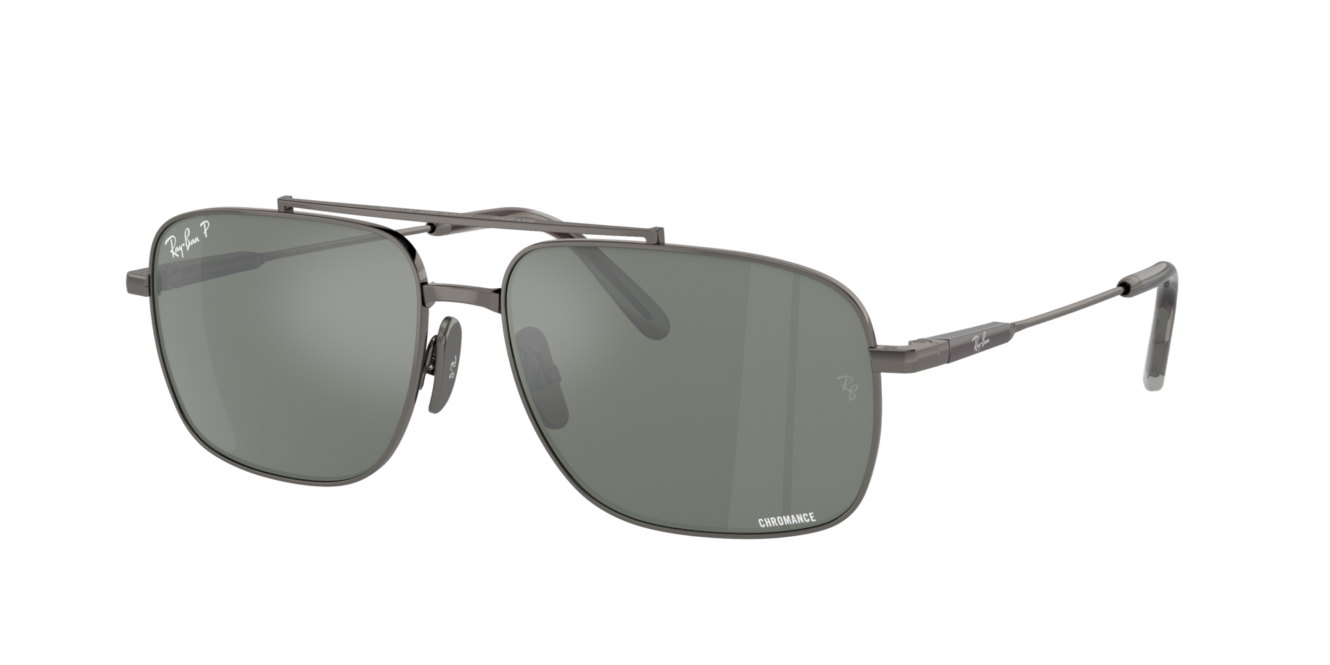 Ray-Ban Unisex Sunglass Michael Titanium -  Frame color: Gunmetal, Lens color: Silver/Grey Polarised+