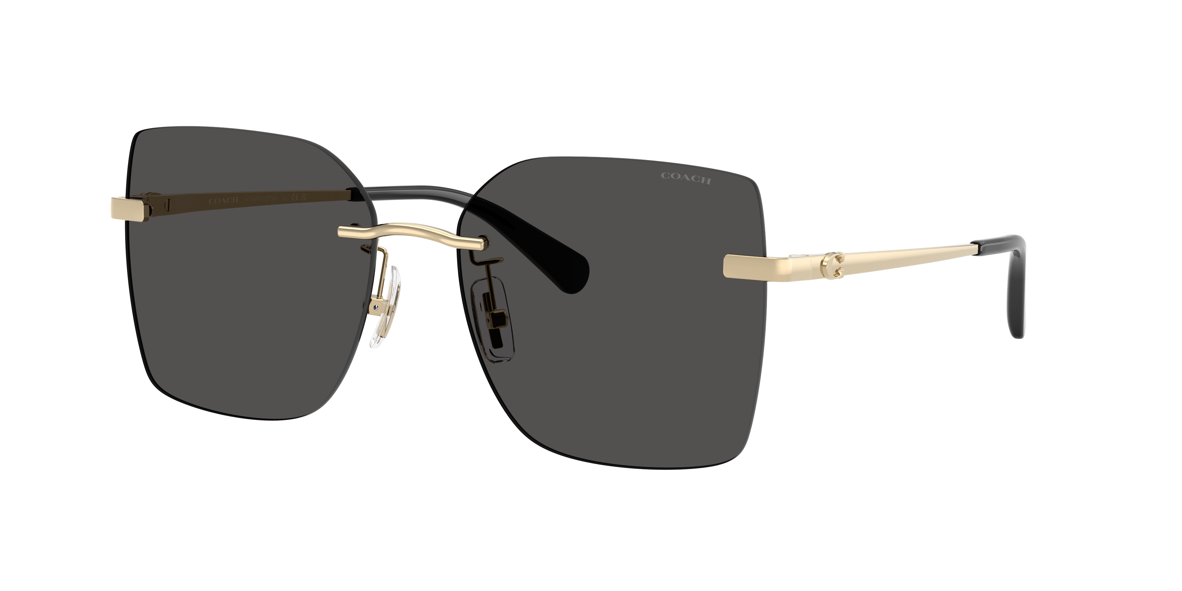 Coach Woman Sunglass CDP45 -  Frame color: Shiny Light Gold, Lens color: Grey Solid