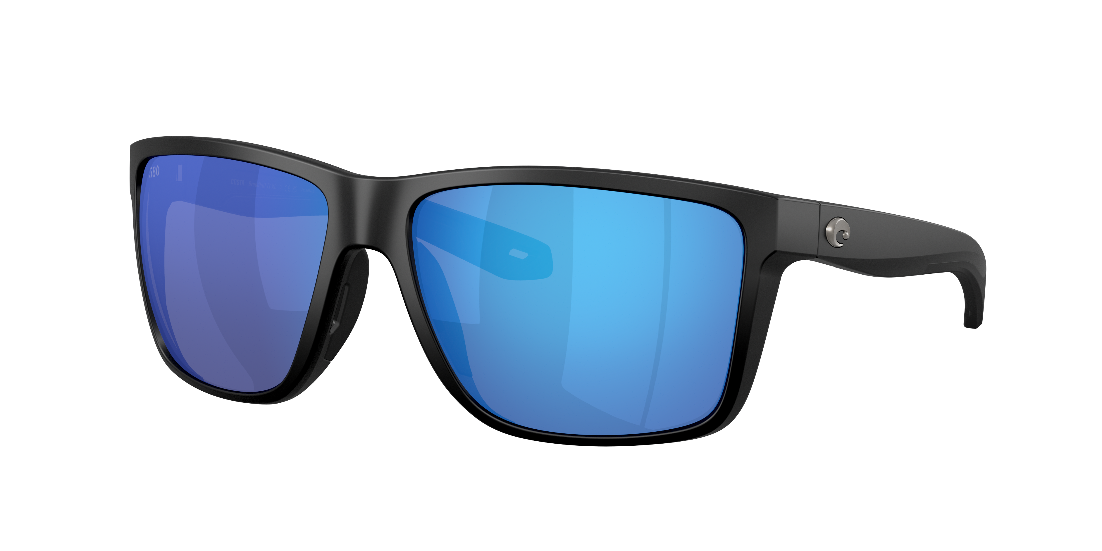 Costa Man Sunglass Broadbill II XL -  Frame color: Matte Black, Lens color: Blue Mirror