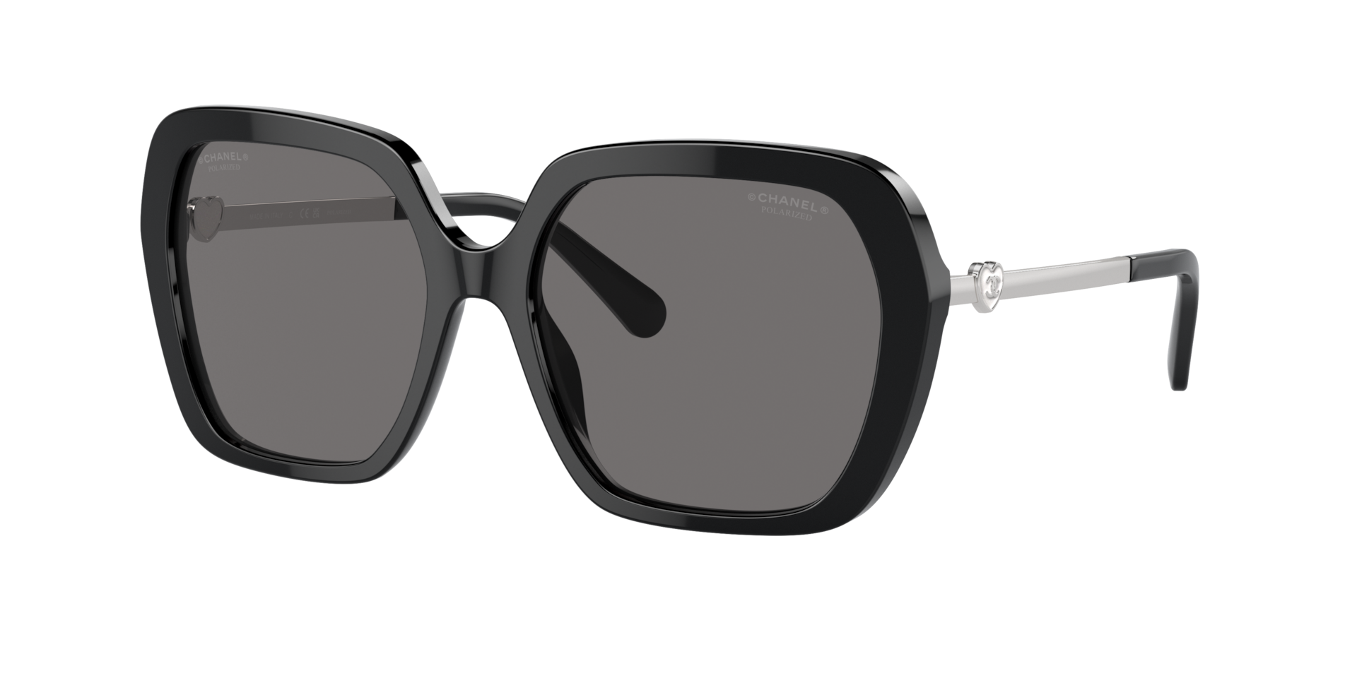Chanel Femme Sunglass Square Sunglasses CH5521A - Couleur du Monture Noir Couleur de Lentille Gris 500 €