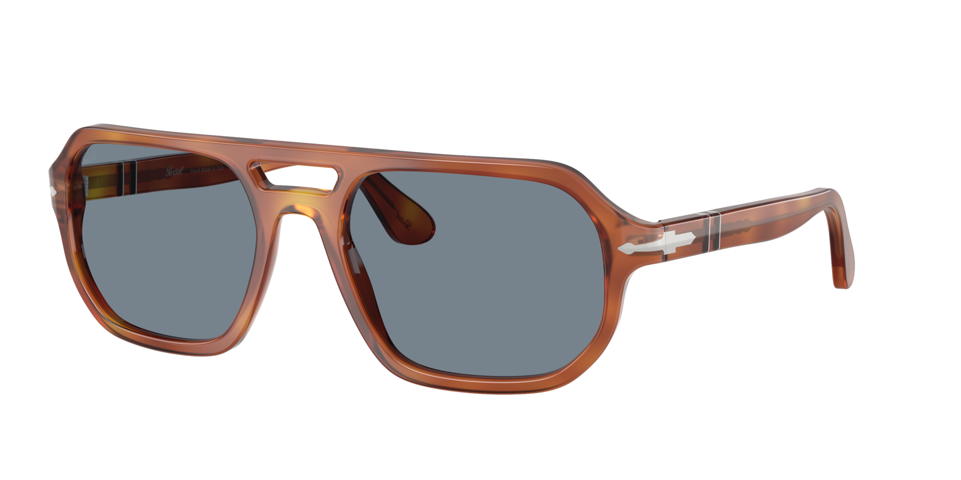 Persol Unisex Sunglass PO3393S - Guido -  Frame color: Terra Di Siena, Lens color: Light Blue