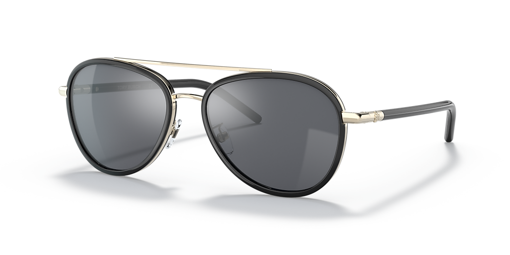 Tory Burch TY 6010 Silver Aviator Y2K Sunglasses Grey Marble Temples 57‎ 14 135 Tory Burch Silver Aviator Sunglasses for Women for sale | eBay main image 3