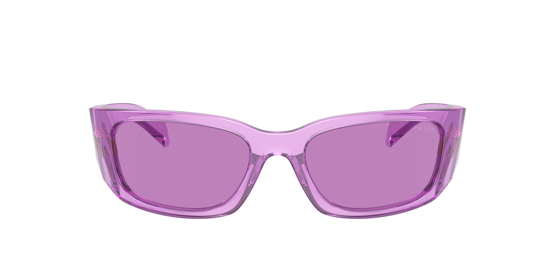 Prada PR A14S L (60 - 18) with Violet lenses and Transparent frame