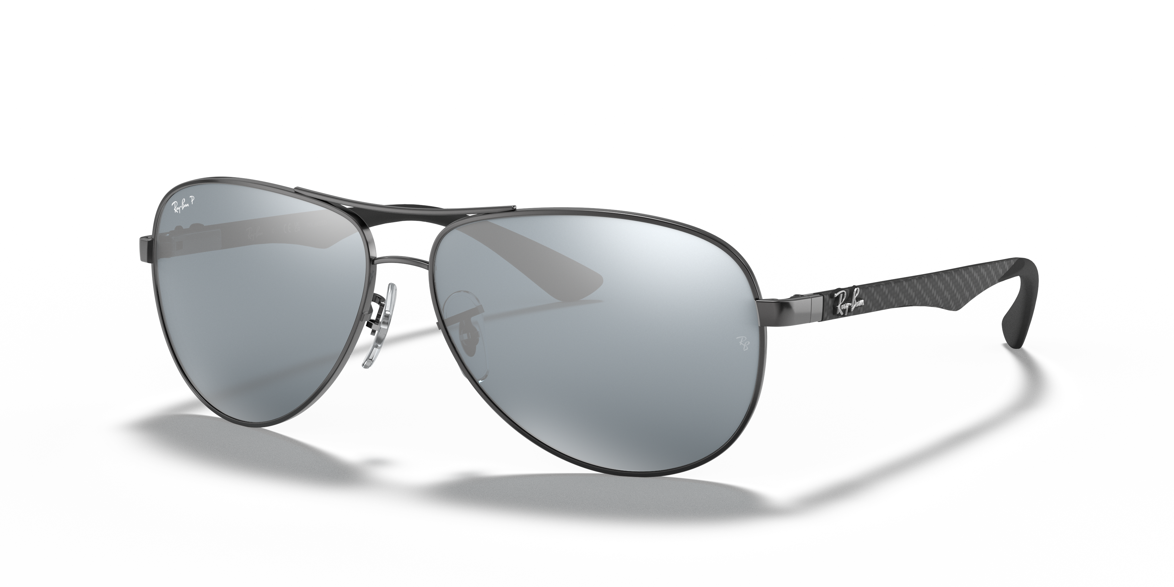 Ray-Ban Carbon Fibre XL (61 - 13) with Silver lenses and Grey