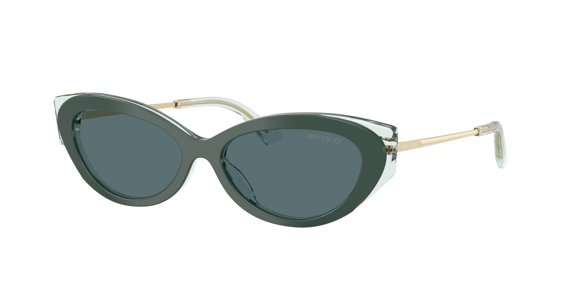 Jimmy Choo Femme Sunglass JC5065U - Couleur du Monture: Vert foncé, Couleur de Lentille: Gris foncé