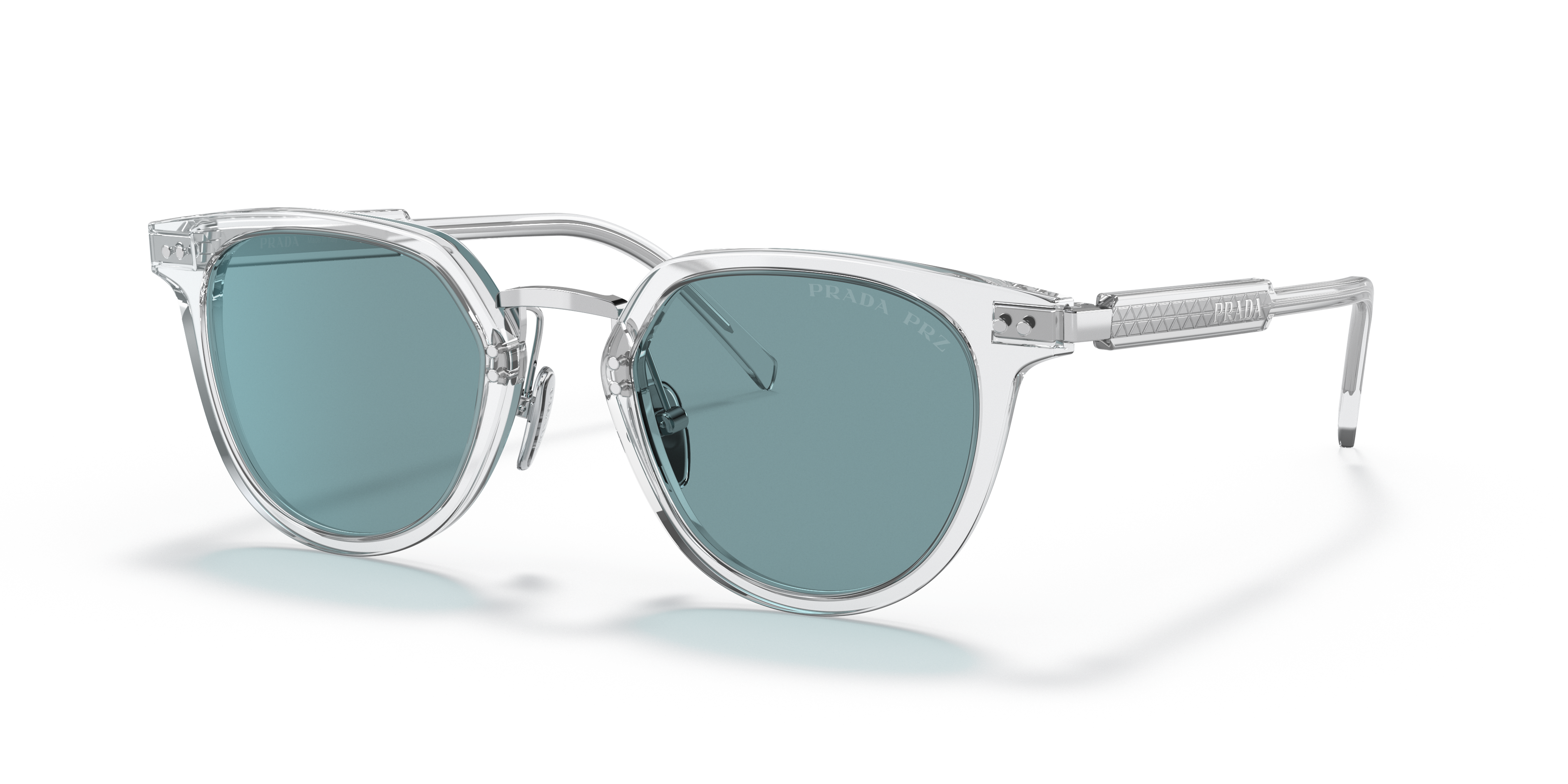 Prada PR 17YS L (49 - 22) with Green lenses and Transparent frame