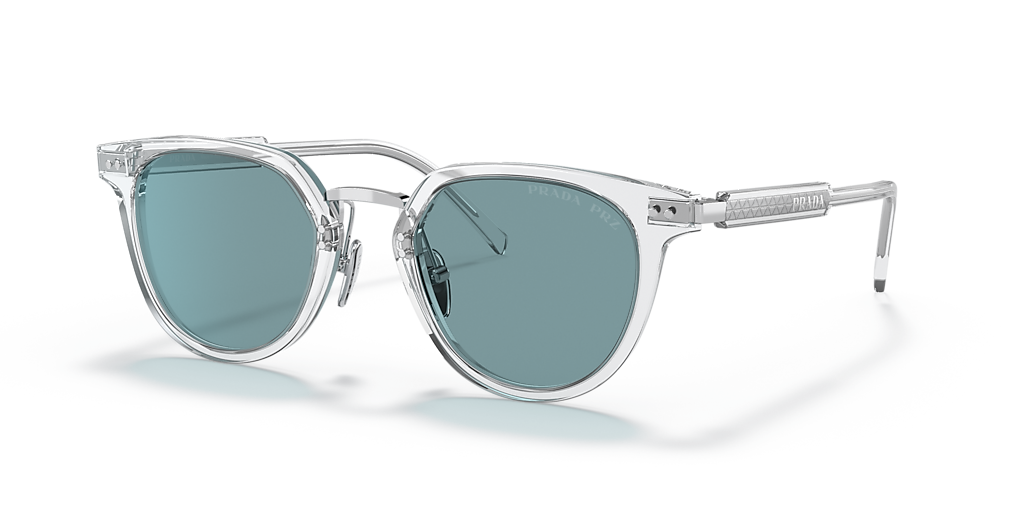 Prada PR 17YS L (49 - 22) with Green lenses and Transparent frame