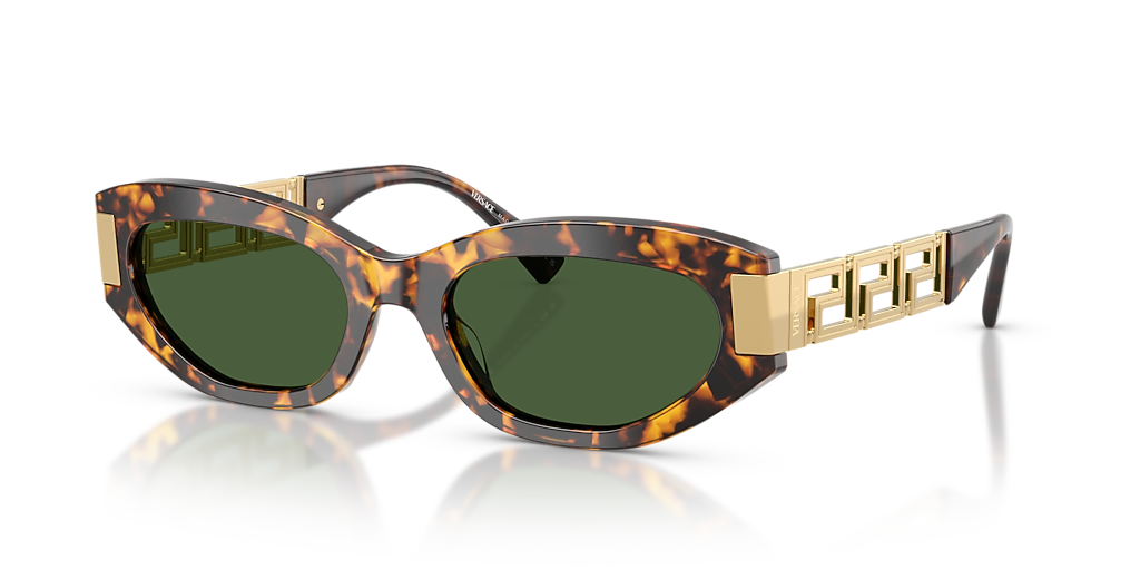 かめ Versace VE4501 XL (54 - 19) with Green lenses and Tortoise frame