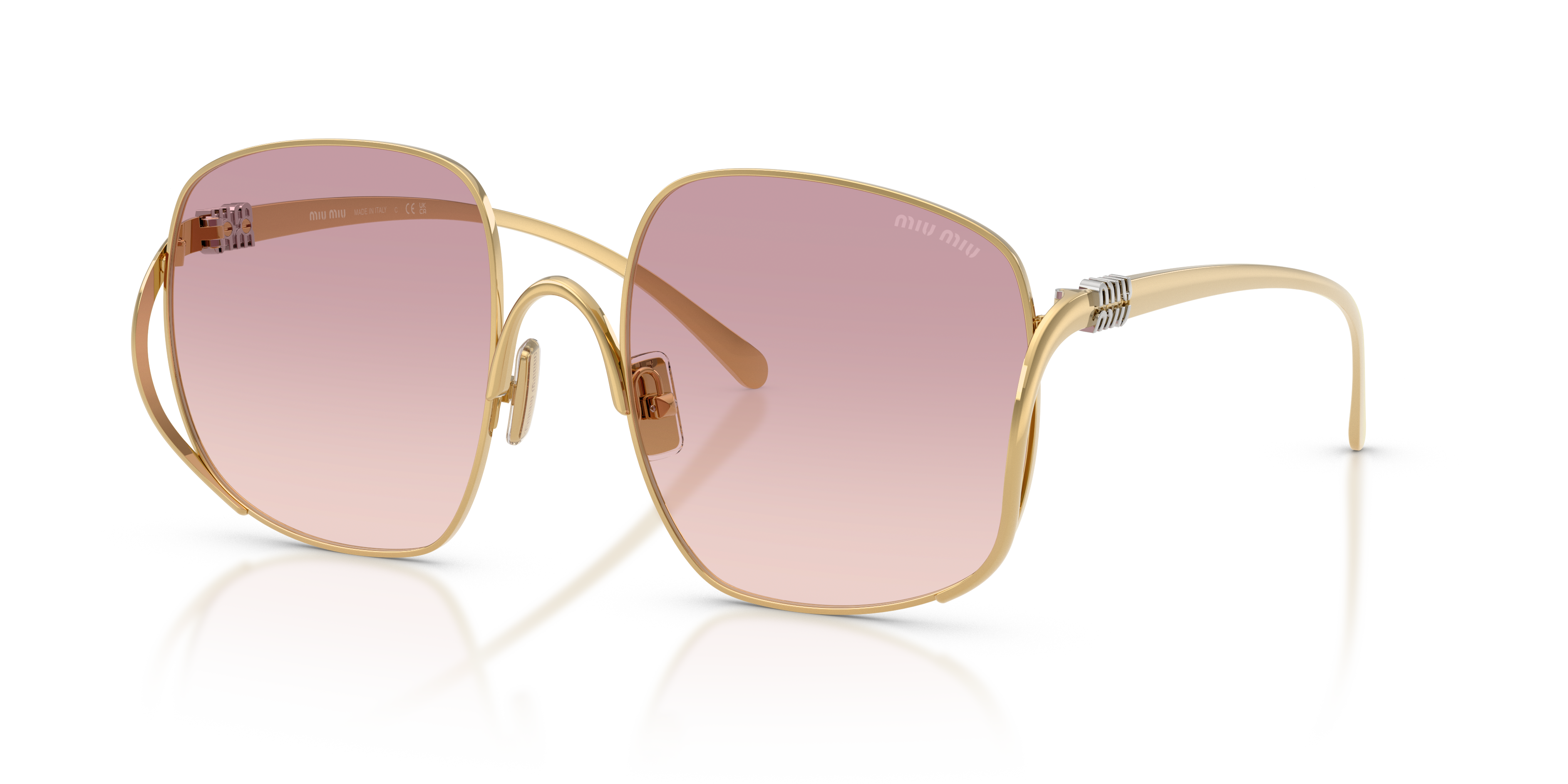 Miu Miu MU A57S M (57 - 20) with Brown lenses and Gold frame