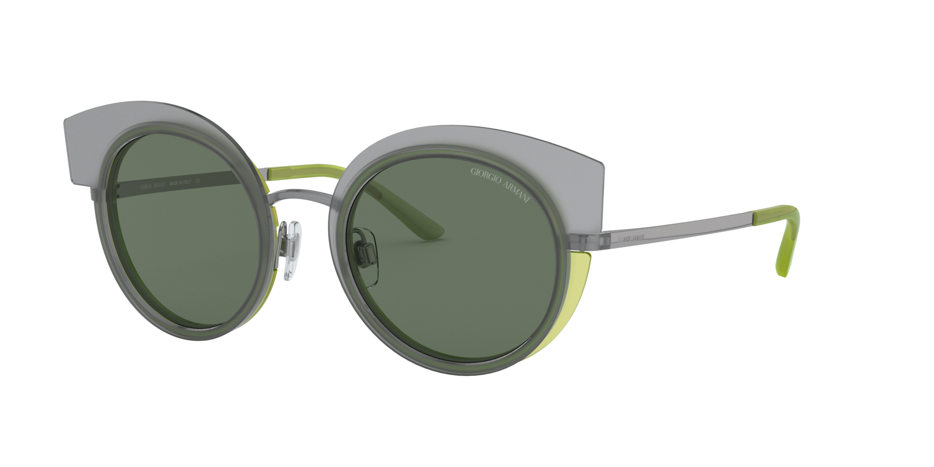 Giorgio Armani Woman Sunglass AR6091 -  Frame color: Gunmetal/Top Grey Green, Lens color: Green