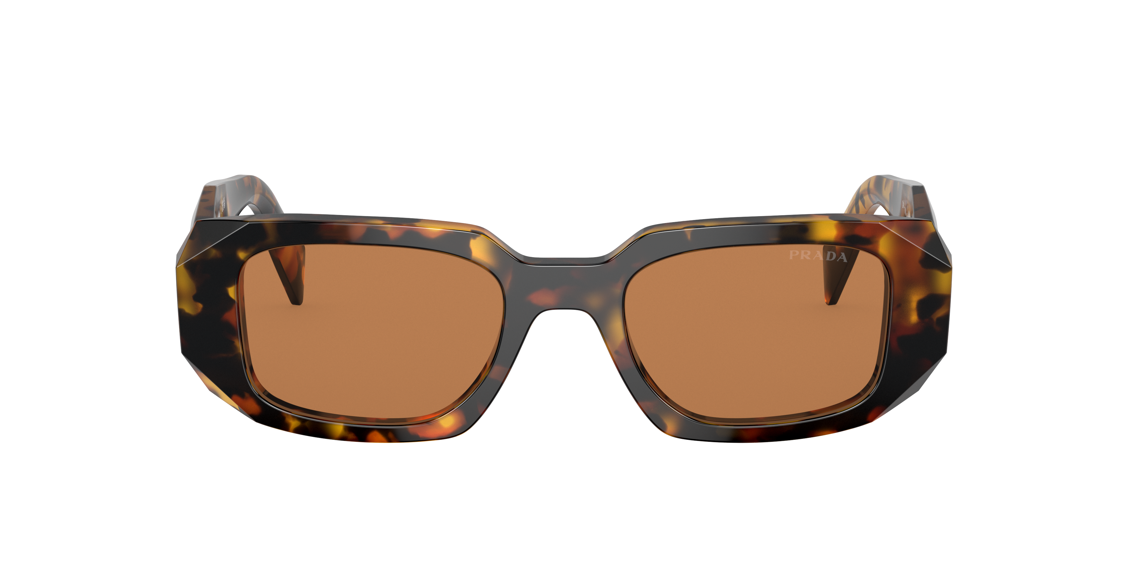 Prada PR 17WS S (49 - 20) com Lentes Marrom e Armação Tartaruga