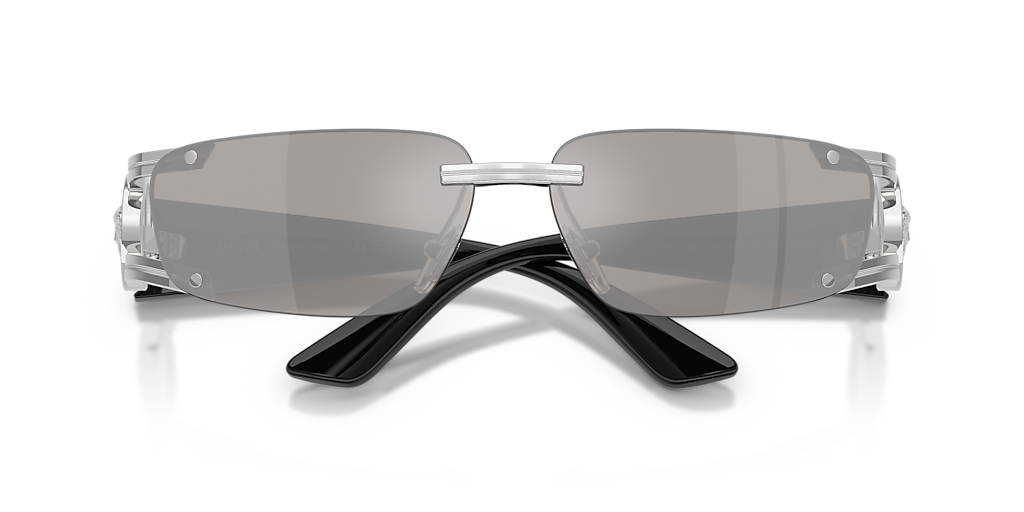 Versace Sleek Silver Frame Sunglasses with Dark Lenses Versace VE2290 Sunglasses | LensCrafters main image 4
