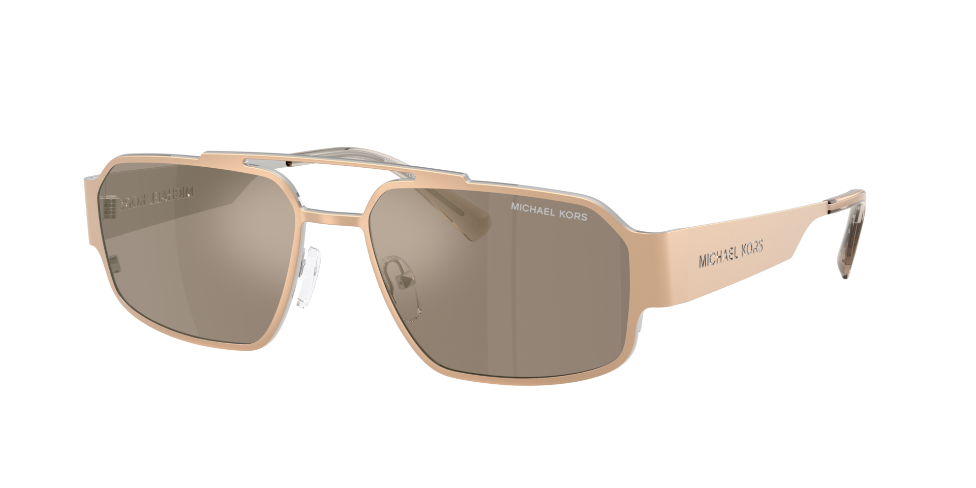 Michael Kors Homme Sunglass Cape Town - Couleur du Monture: Or mat, Couleur de Lentille: Marron/Effet miroir argent