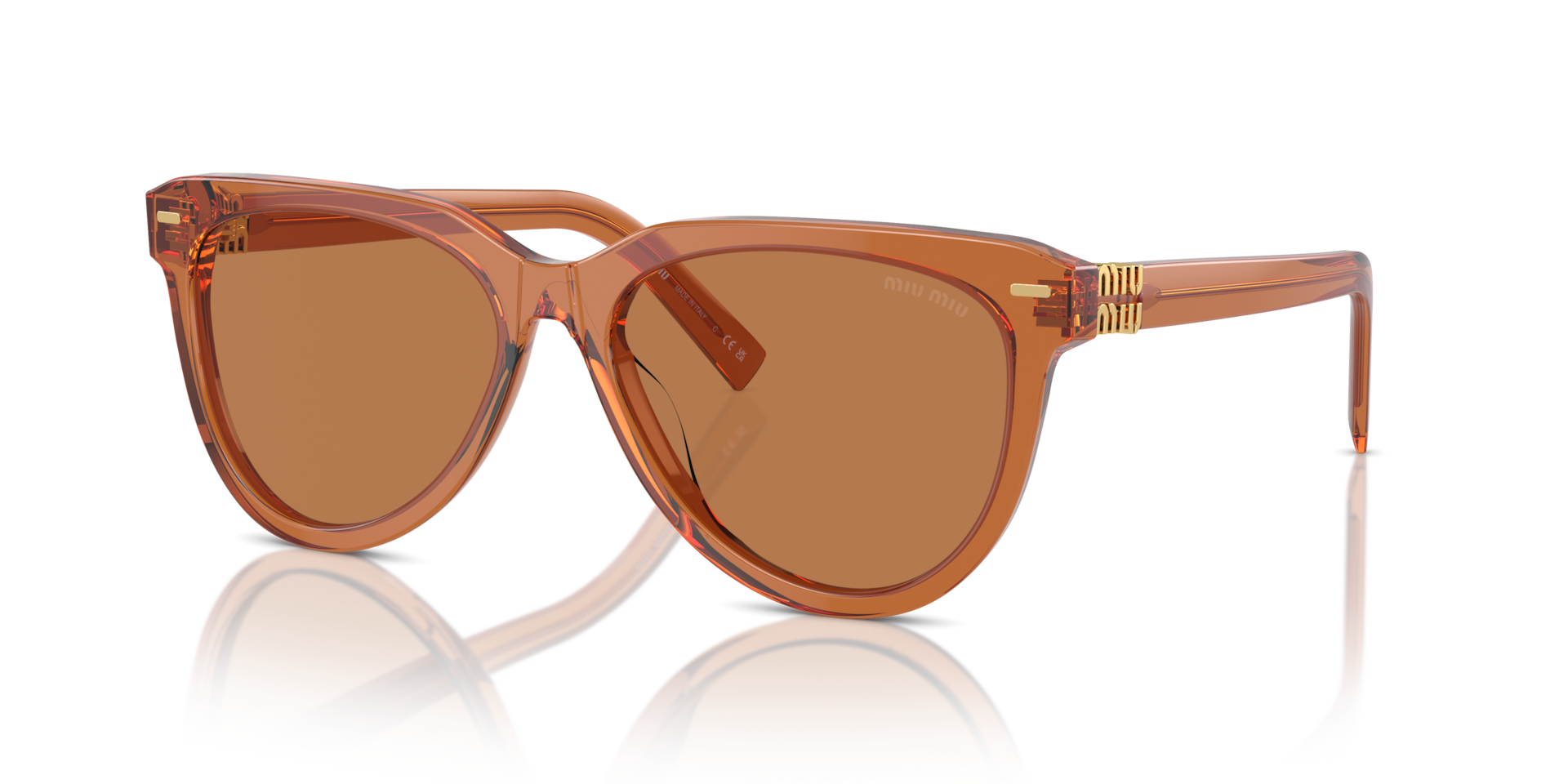 Miu Miu MU 12ZS M (56 - 16) with Brown lenses and Beige frame